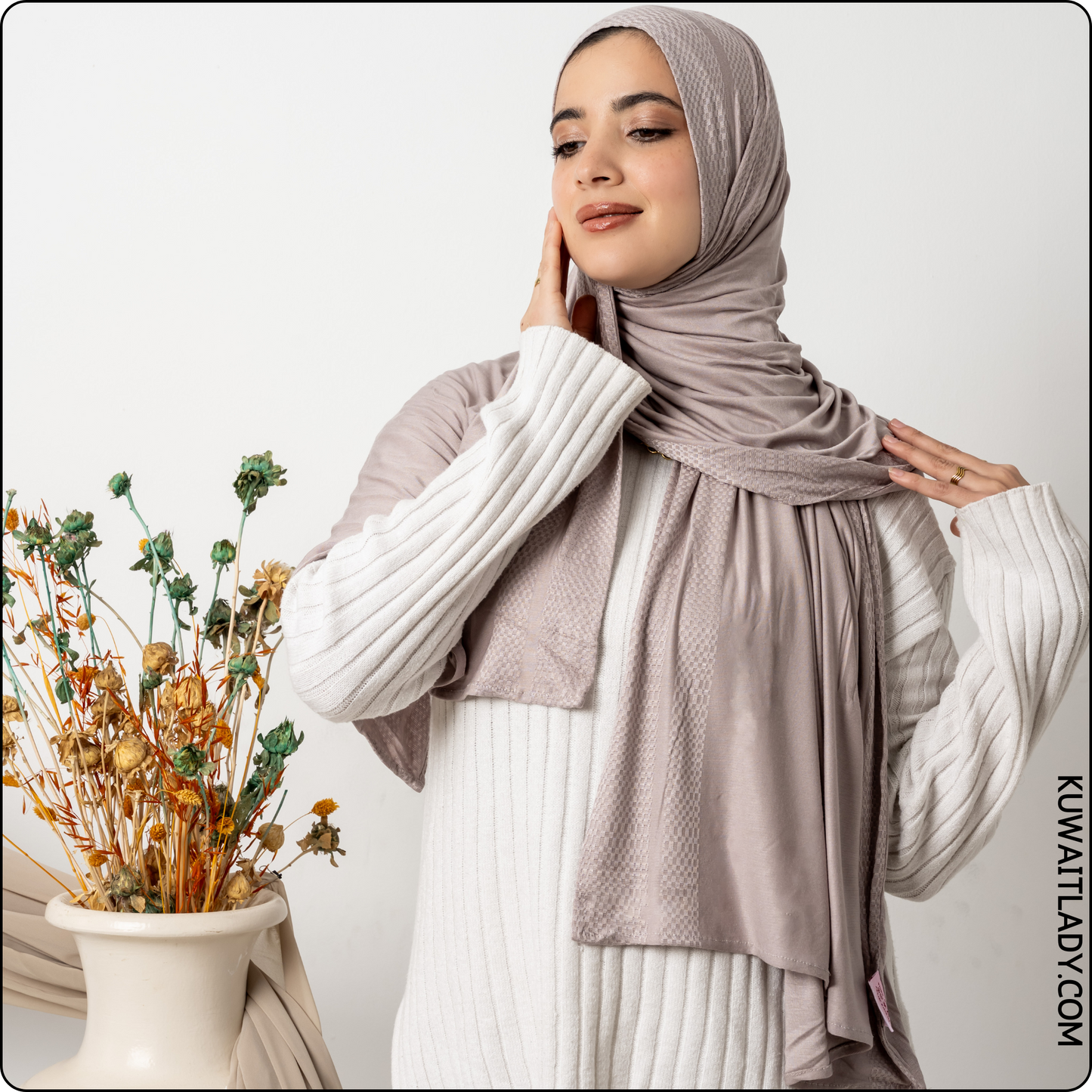 Jacquard Cotton Stretch Scarf