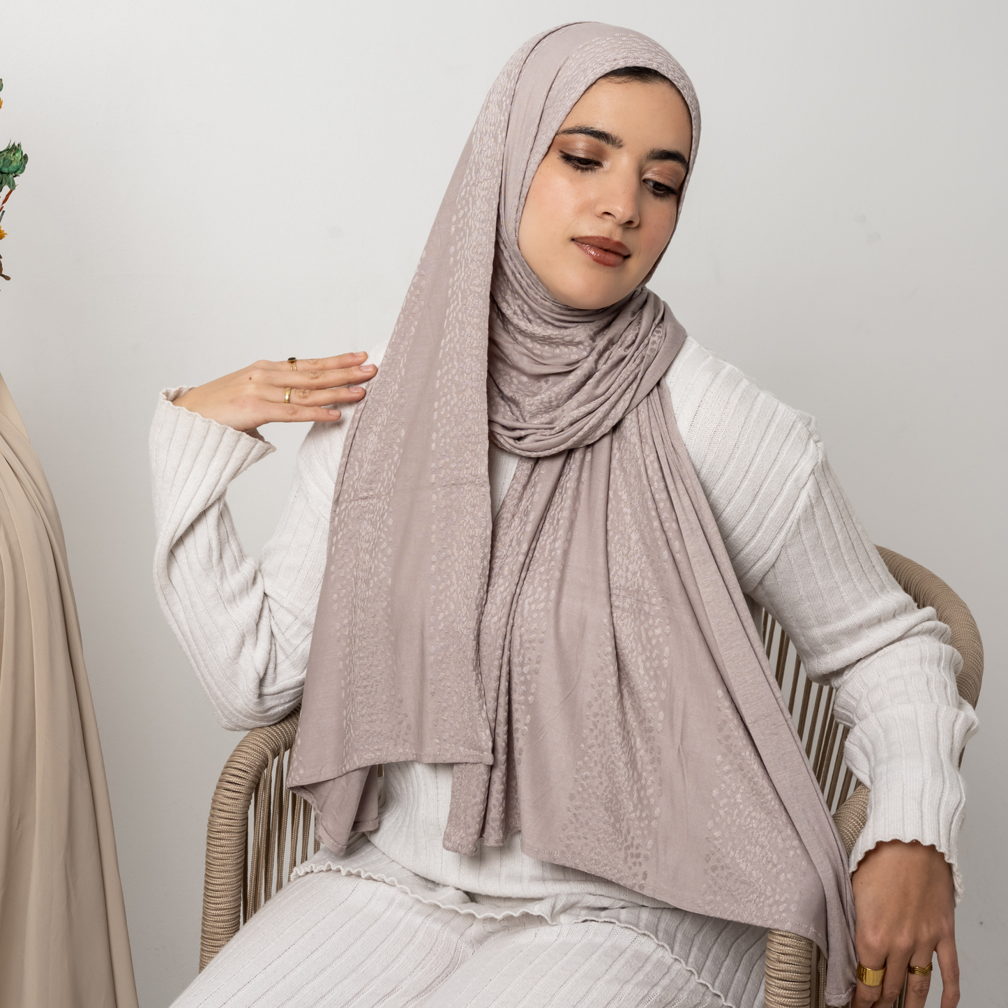 Écharpe en coton extensible à pois