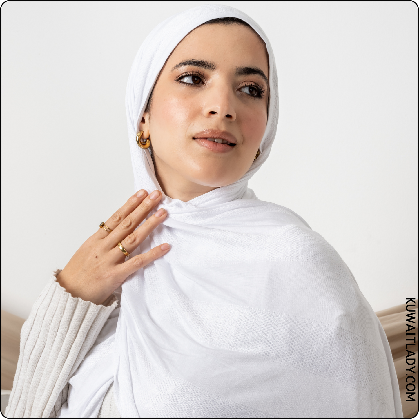 Dotted Cotton Stretch Scarf