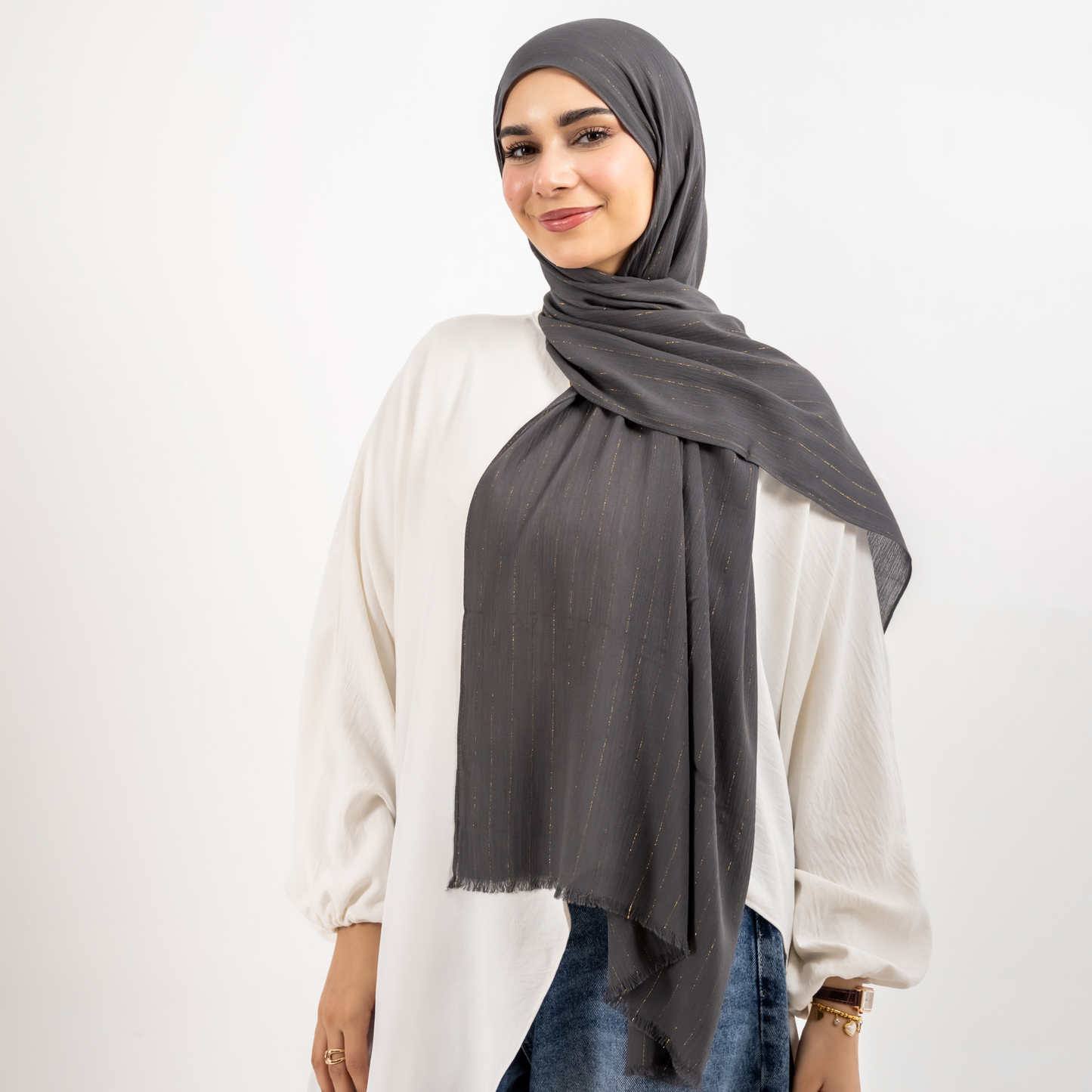 Viscose Golden Stripes Scarf