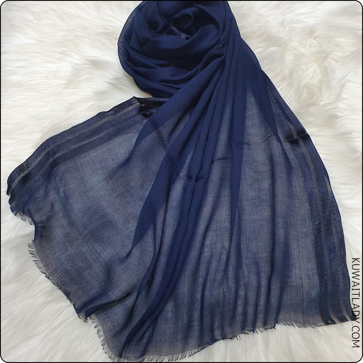 Three Satin Lines Linen Scarf