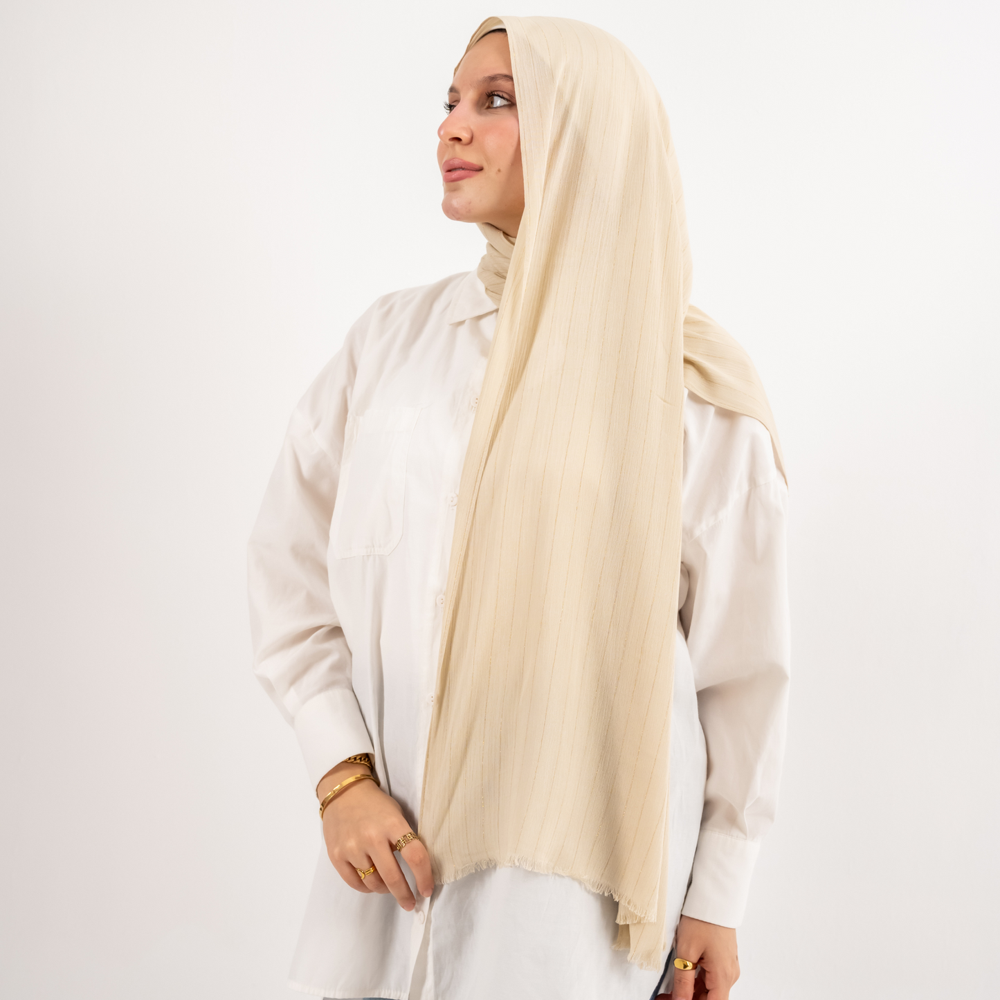 Viscose Golden Stripes Scarf