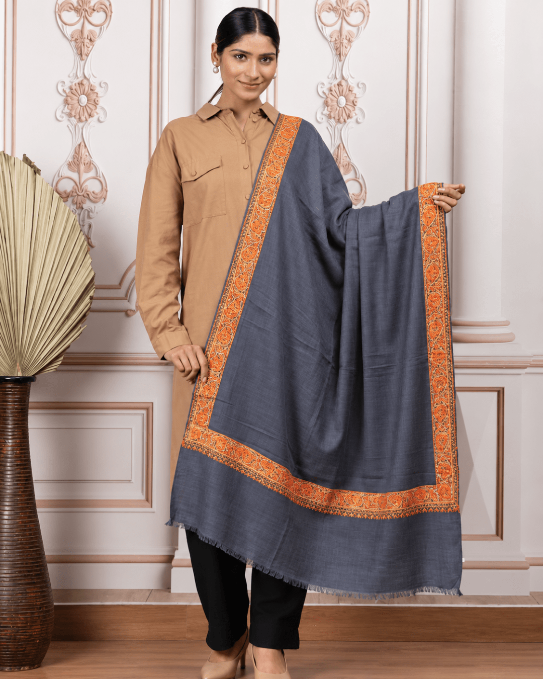 Border Embroidery Shawl