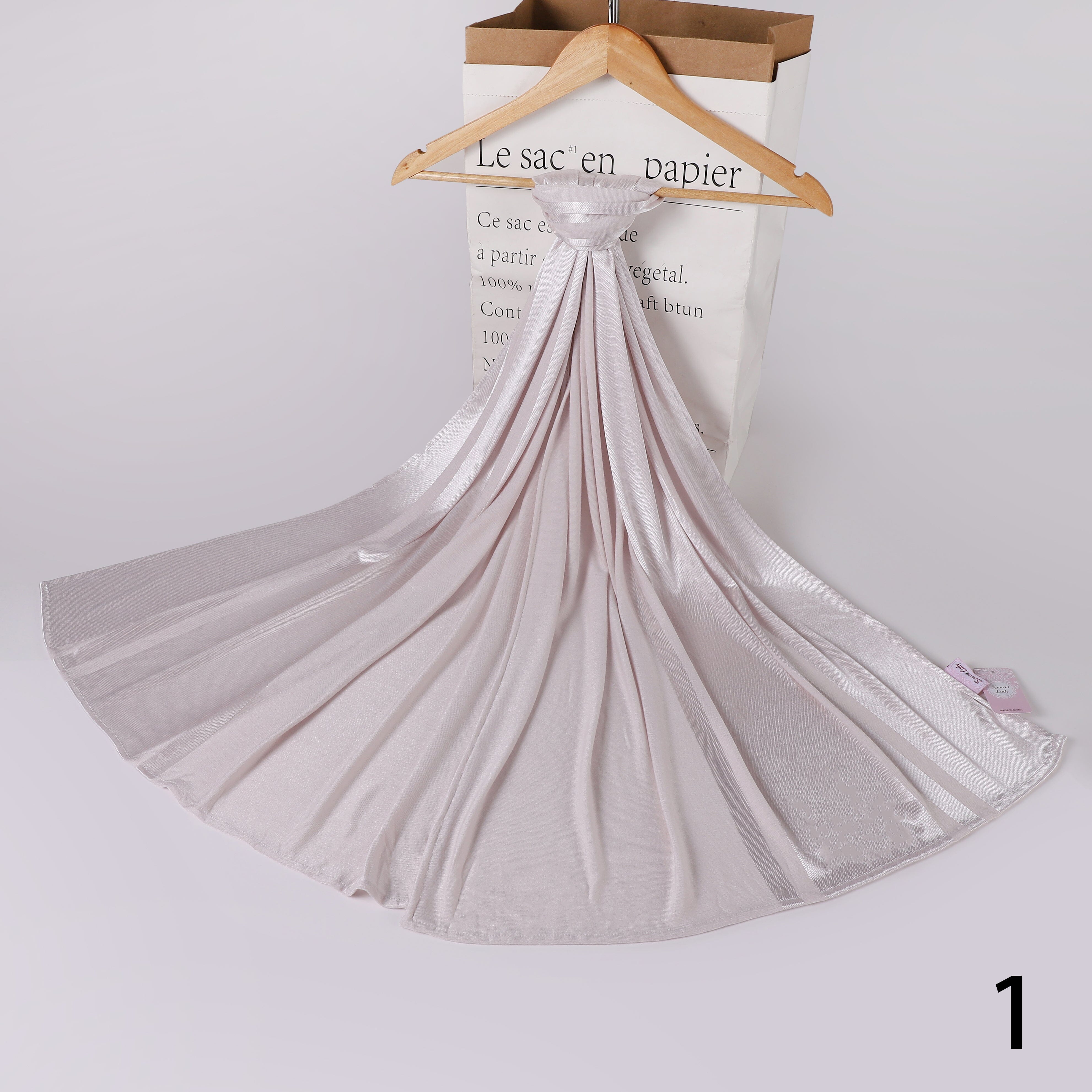 Cotton Satin Panel Scarf