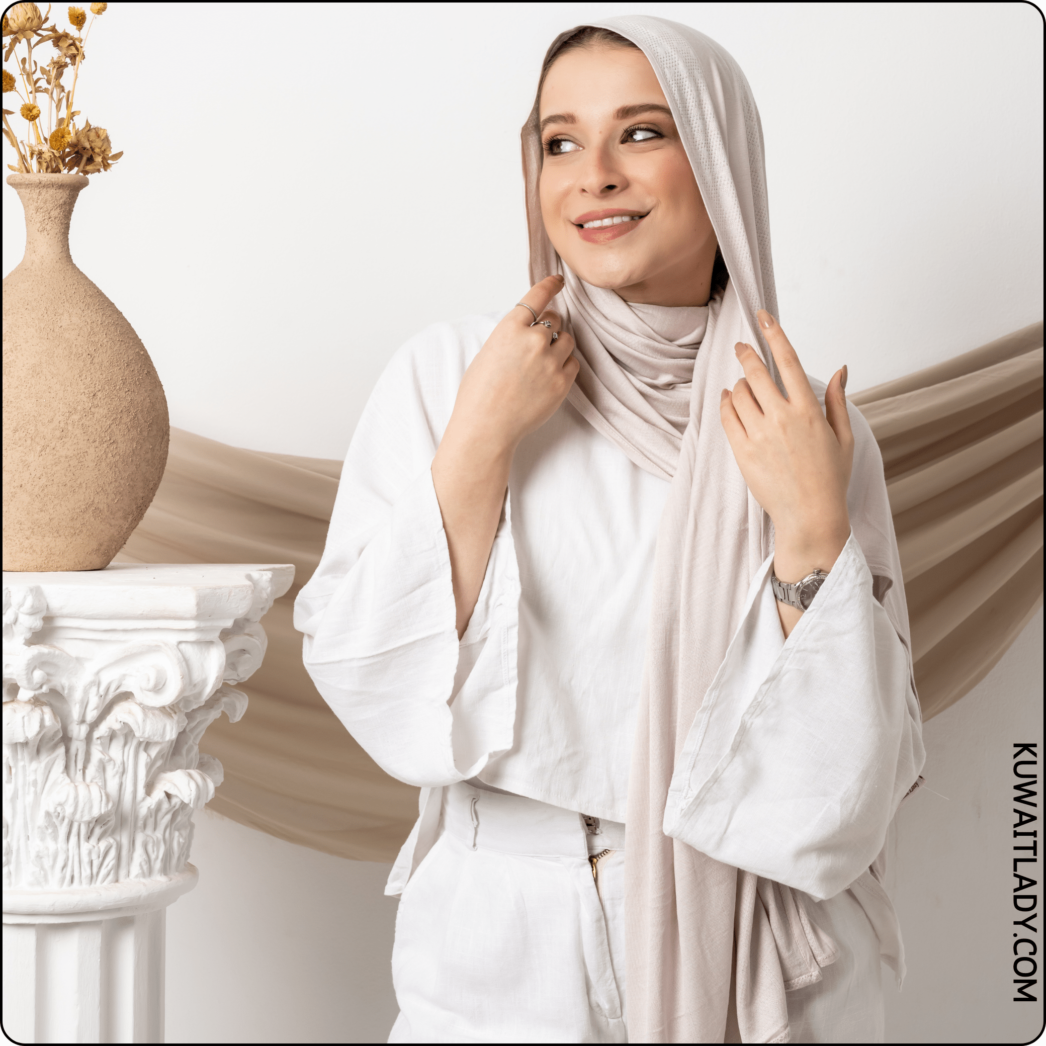 Dotted Cotton Stretch Scarf