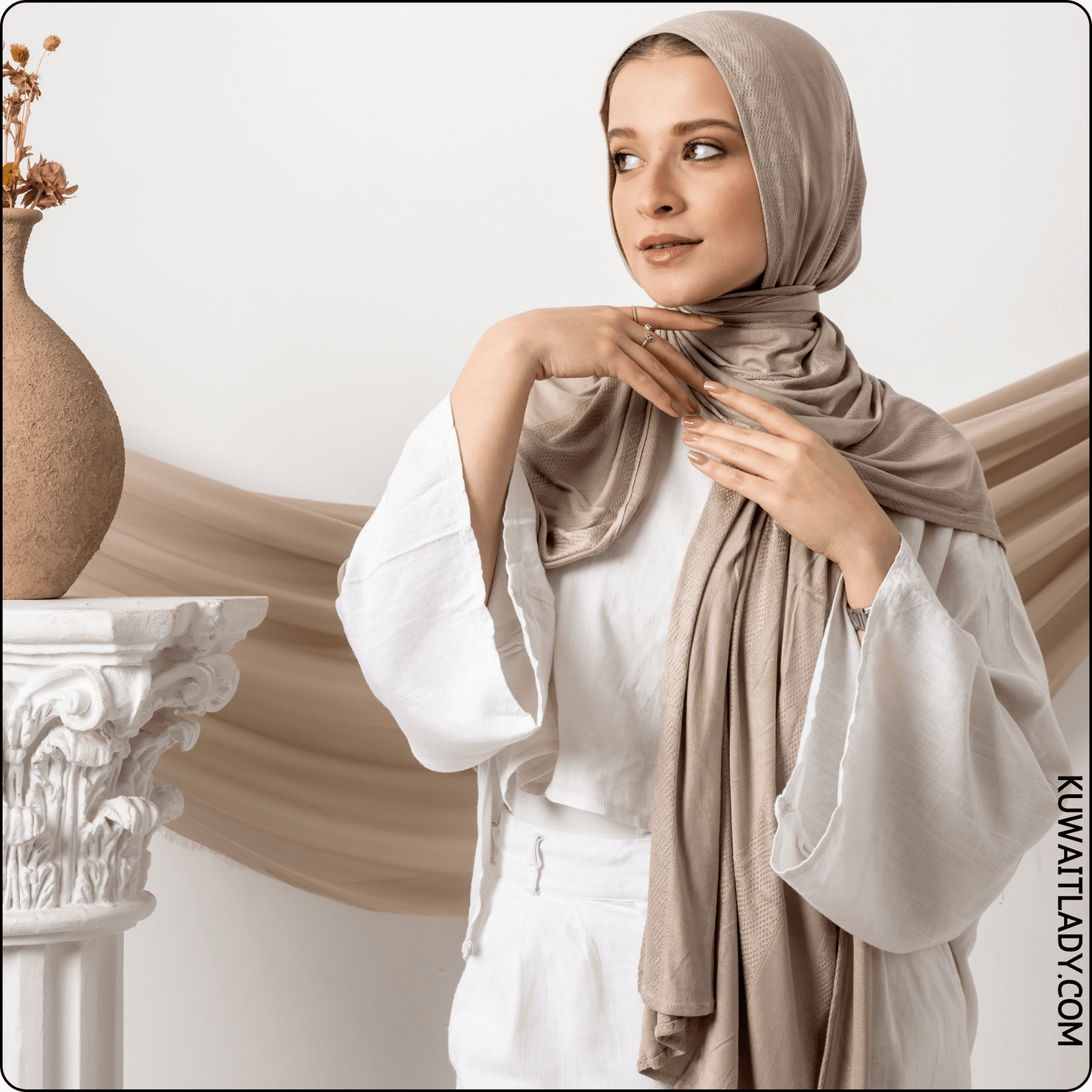 Dotted Cotton Stretch Scarf