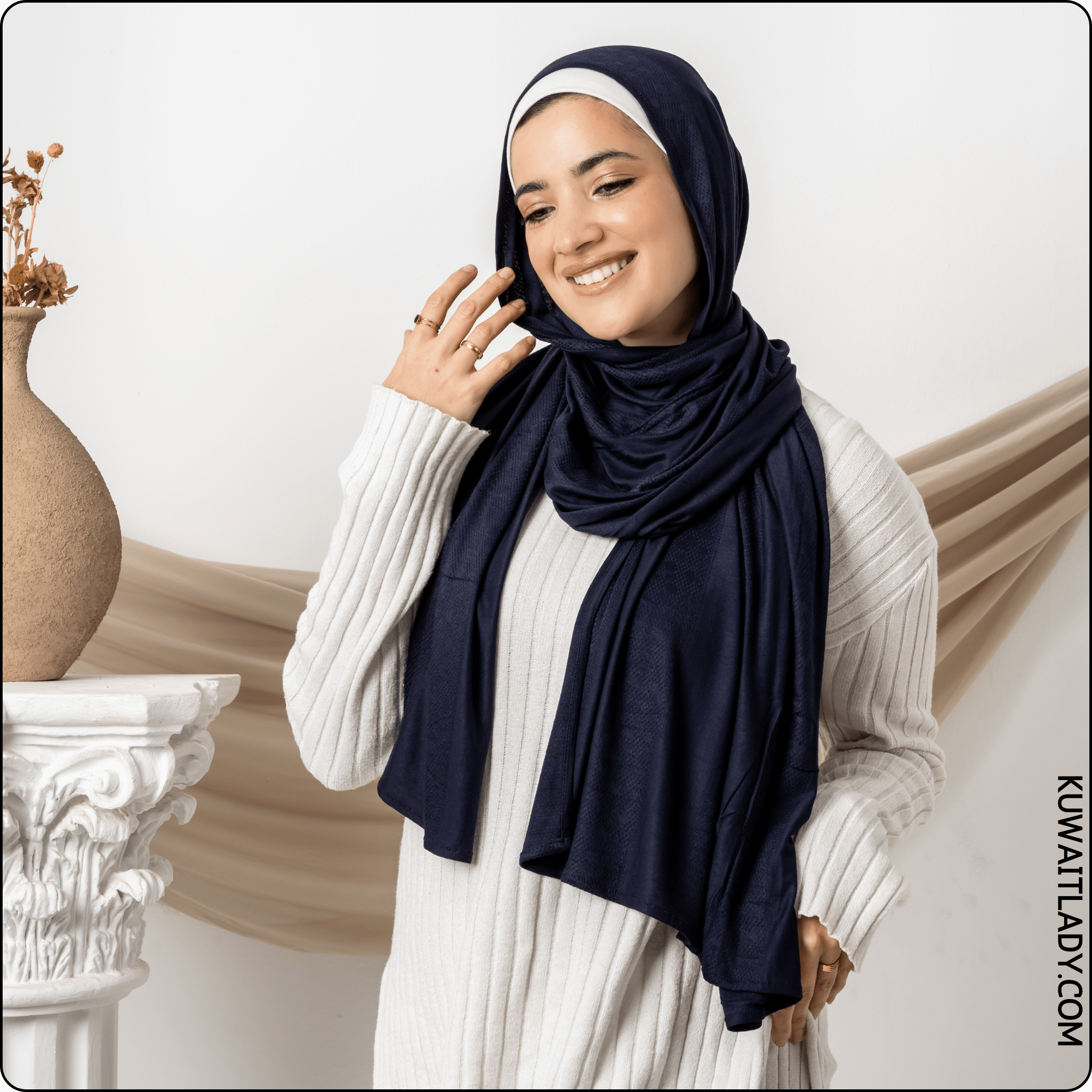 Dotted Cotton Stretch Scarf