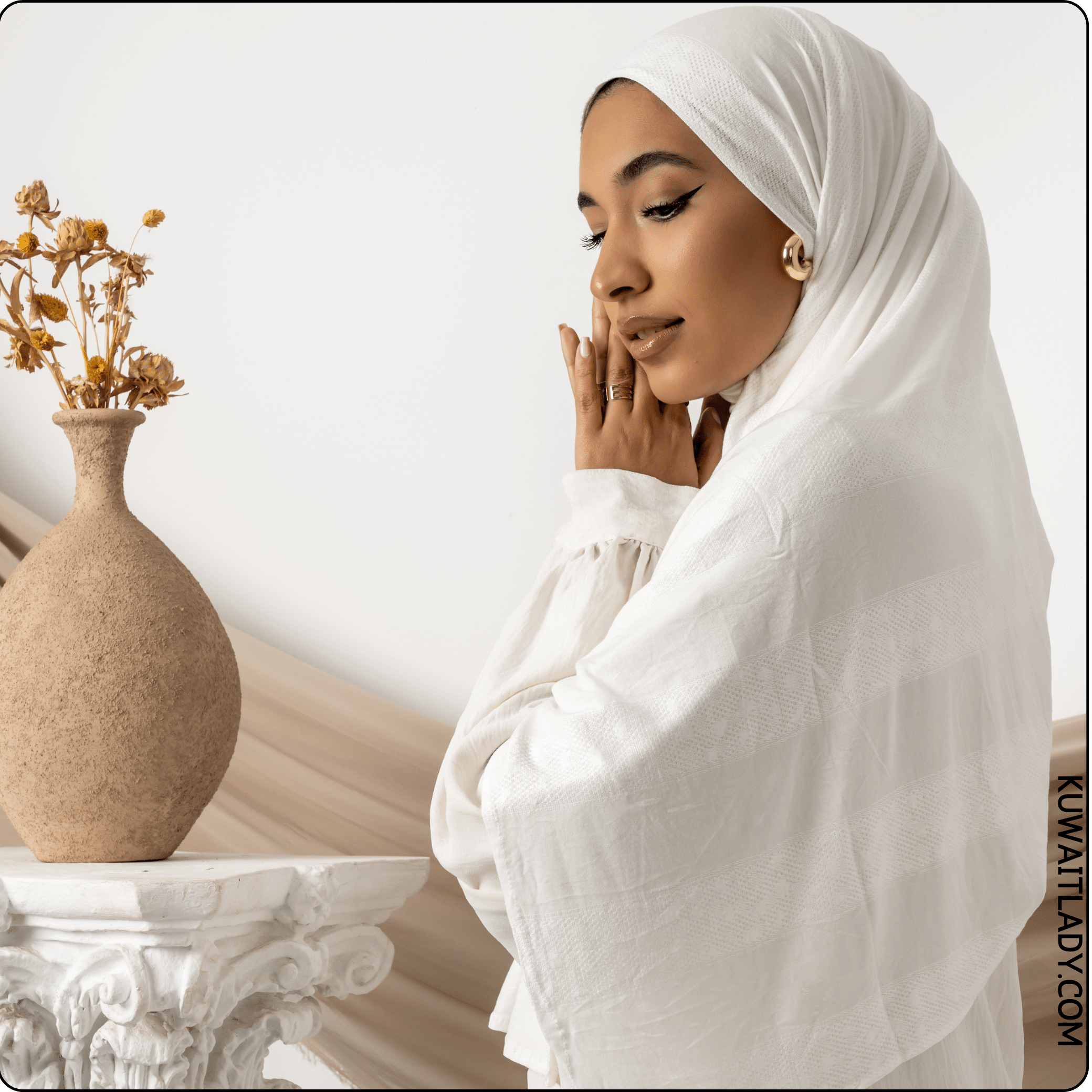 Dotted Cotton Stretch Scarf