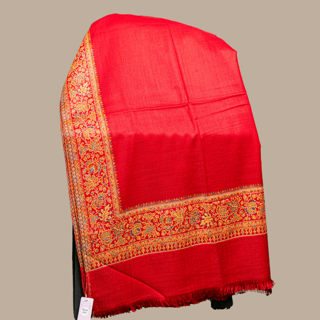 Fine Border Embroidery Print Shawl
