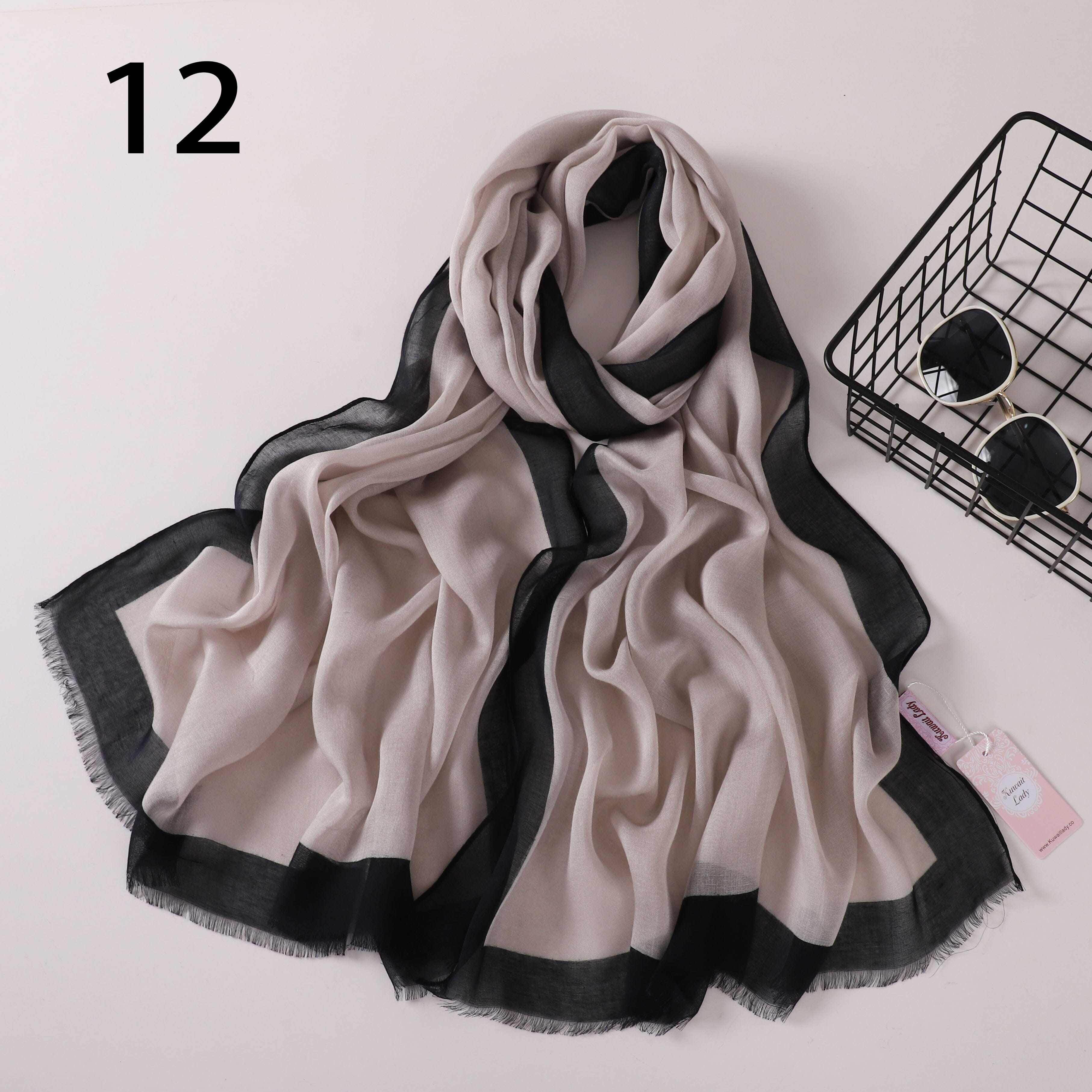 Frame Border Linen Scarf