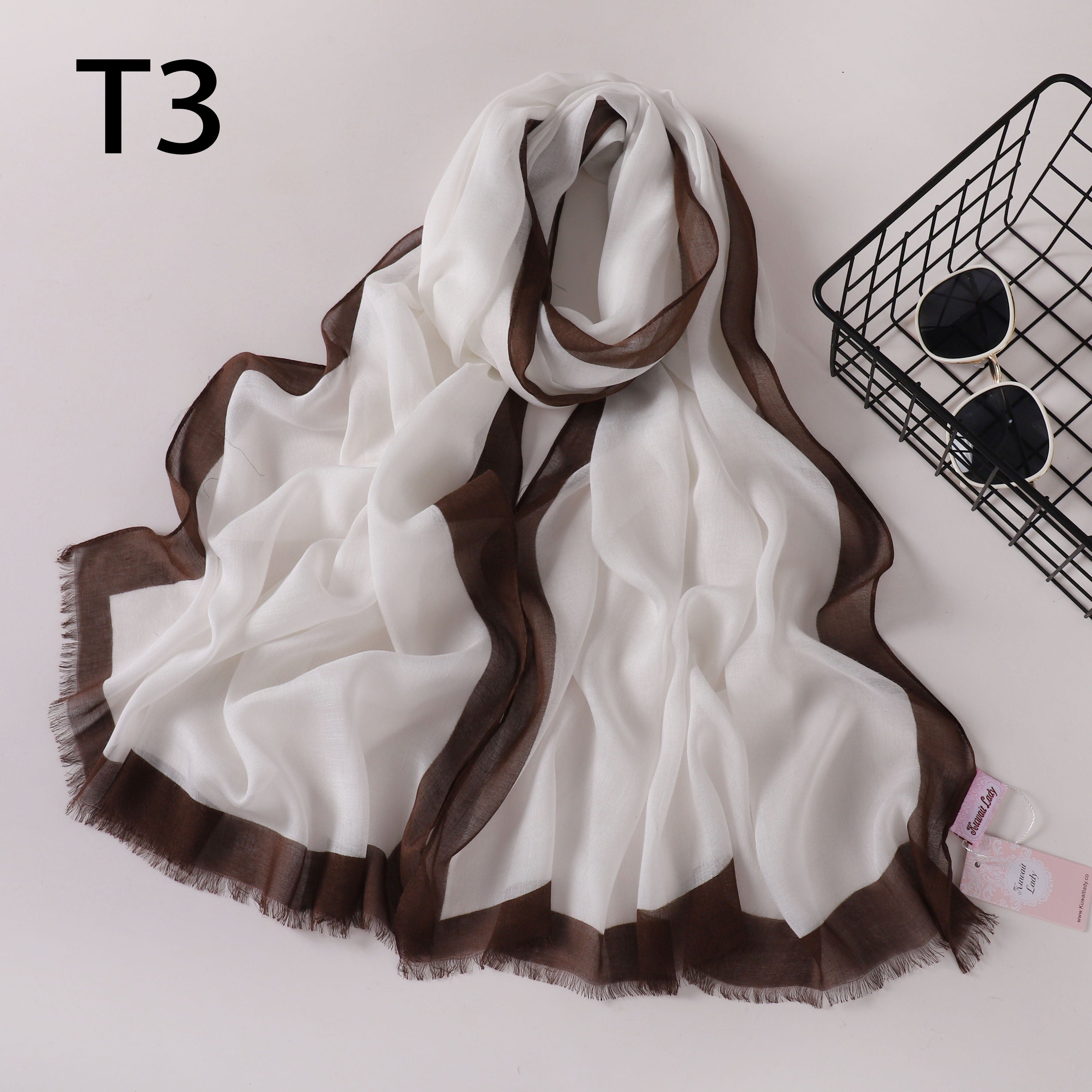 Frame Border Linen Scarf