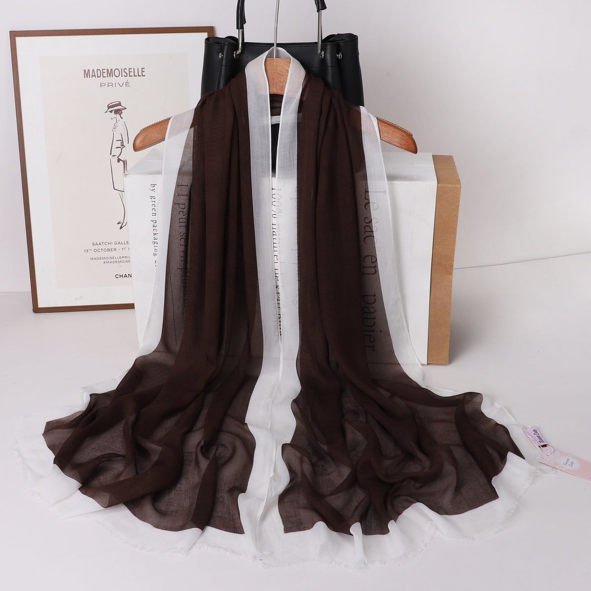 Frame Border Linen Scarf