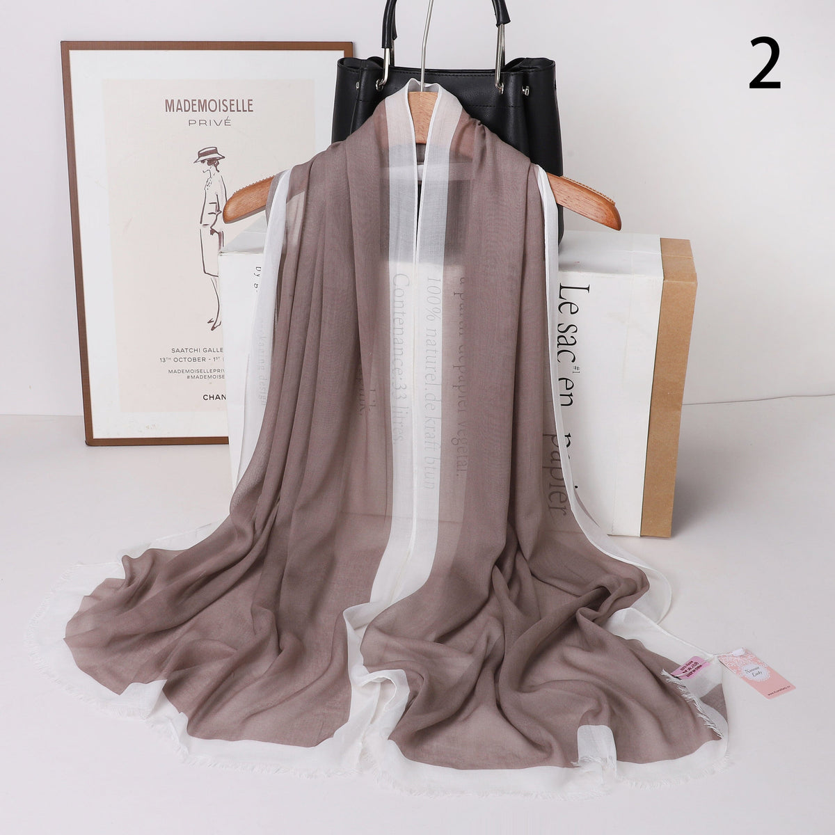 Frame Border Linen Scarf