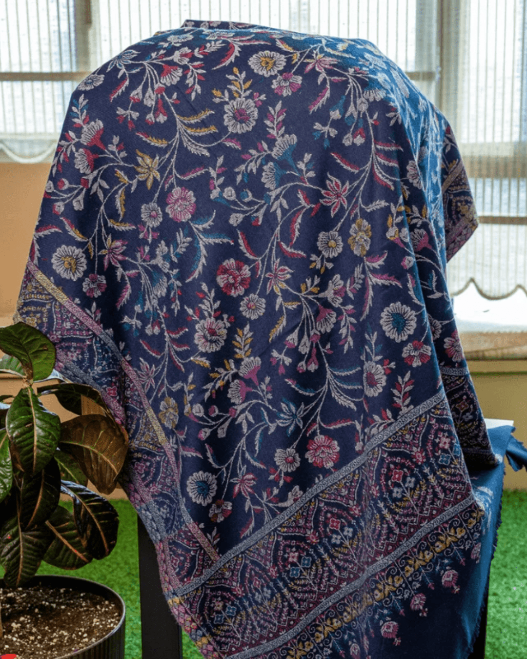 Garden Print Kashmiri Shawl