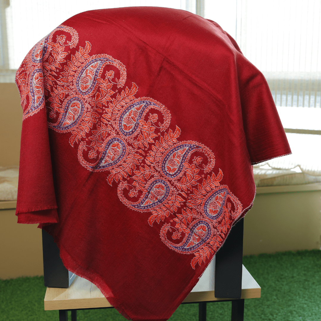 Handcrafted Paisley Border Shawl