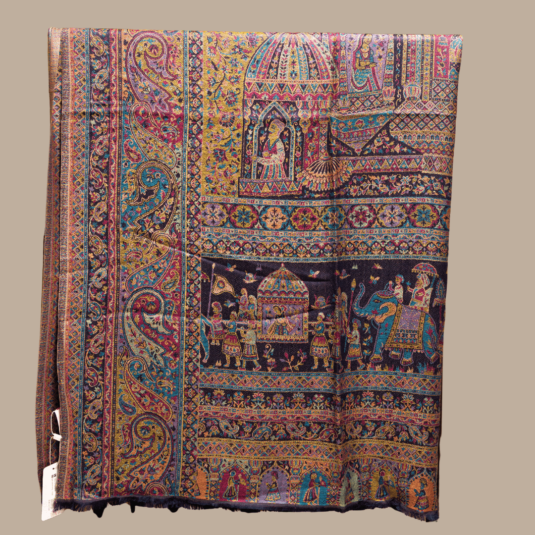 Indian Print Kashmiri Shawl