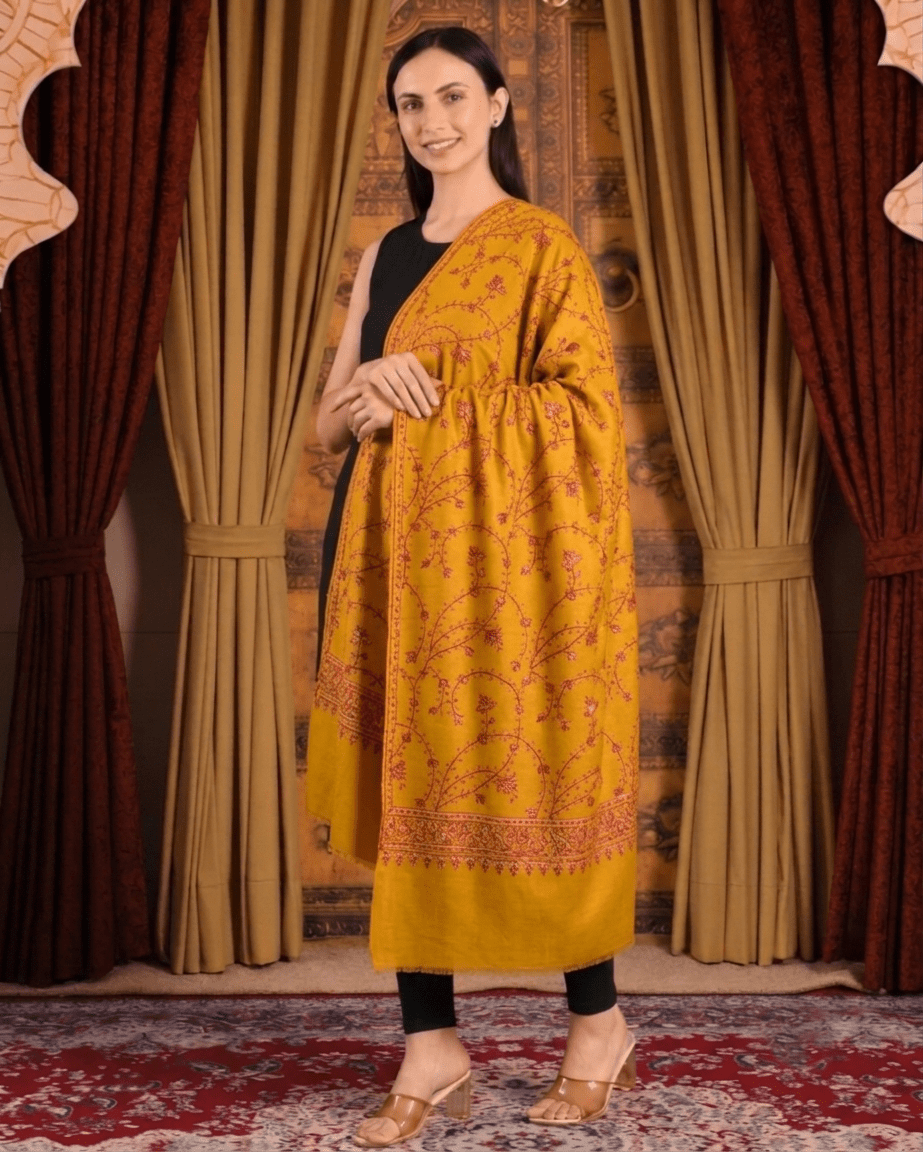 Jaalidar Hand Embroidered Shawl