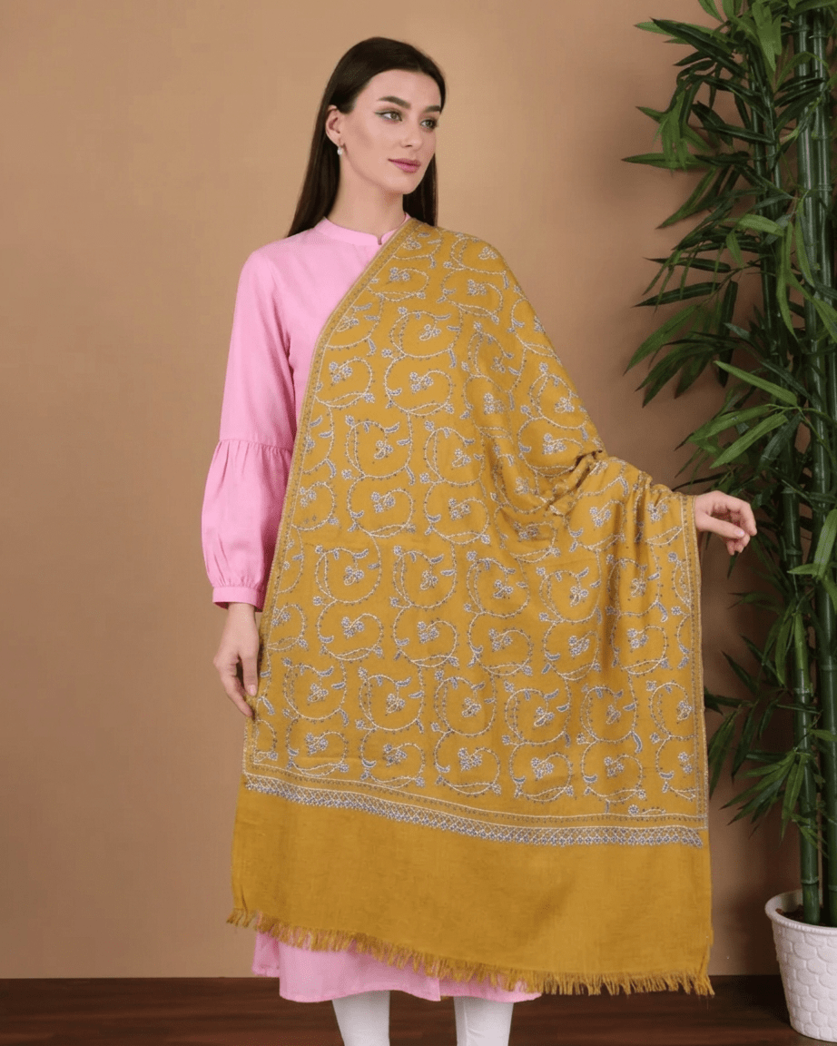 Jaalidar Hand Embroidered Shawl