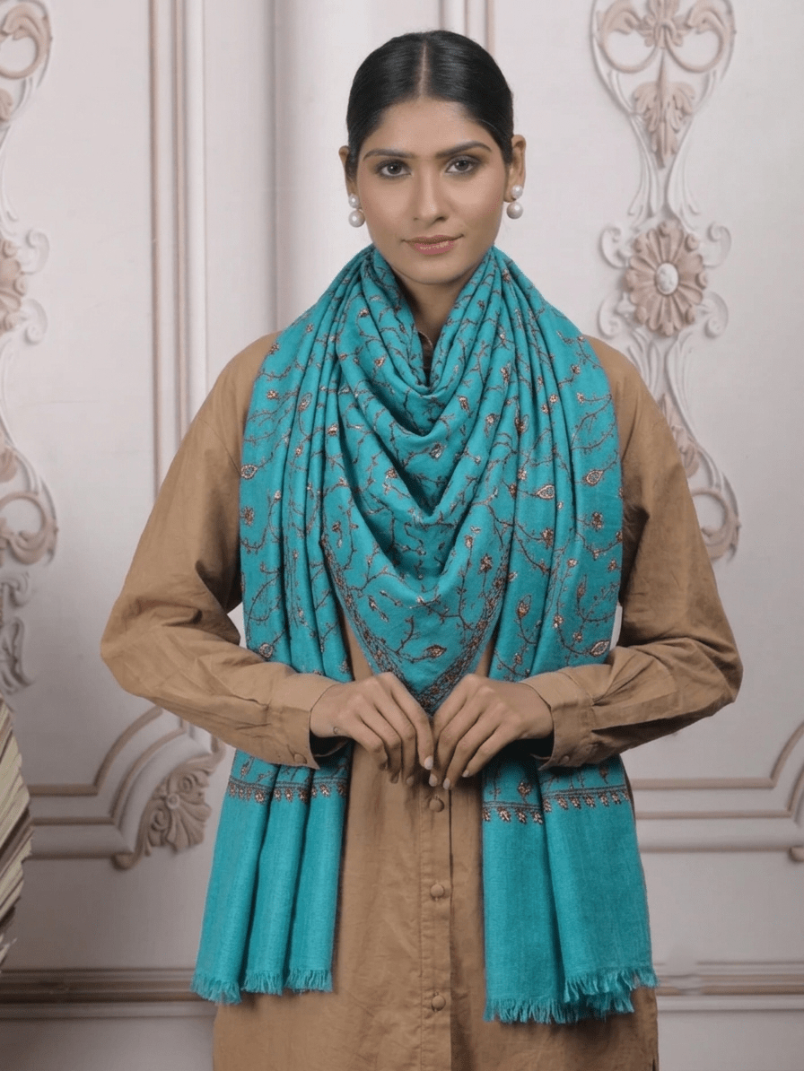 Jaalidar Hand Embroidered Shawl