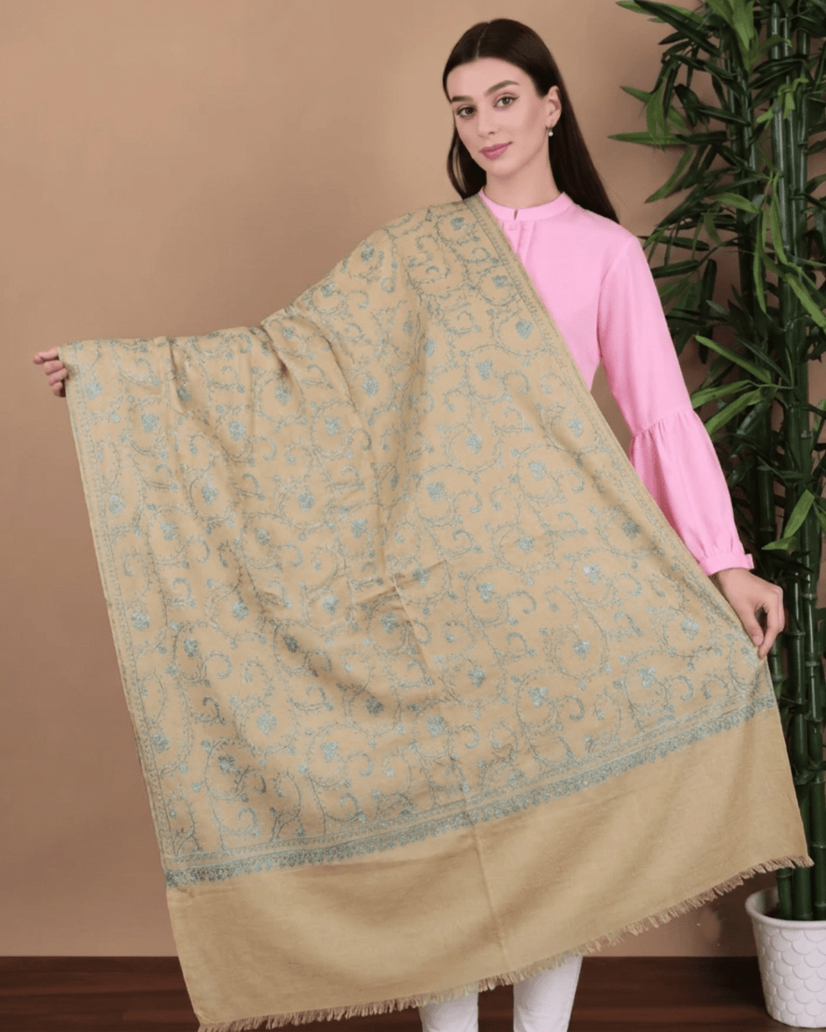Jaalidar Hand Embroidered Shawl