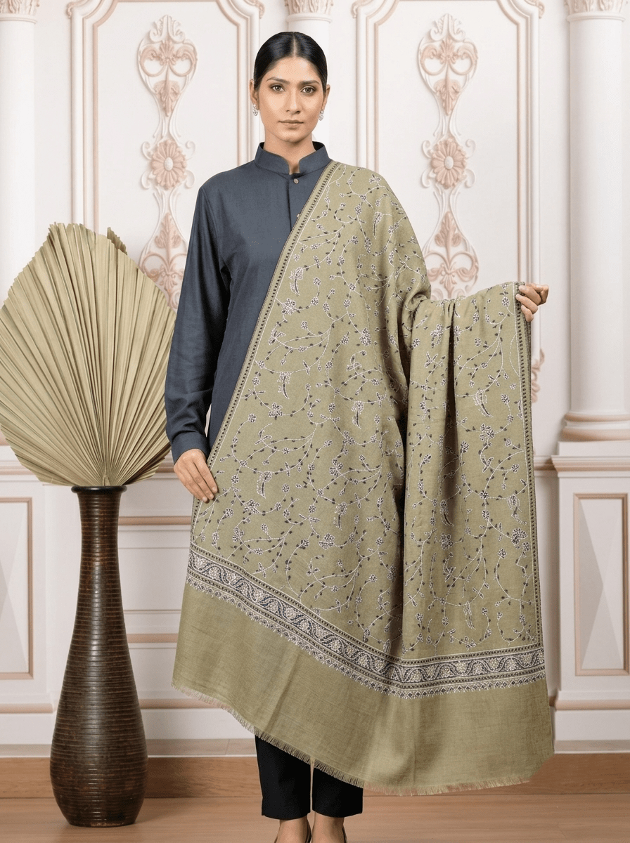 Jaalidar Hand Embroidered Shawl