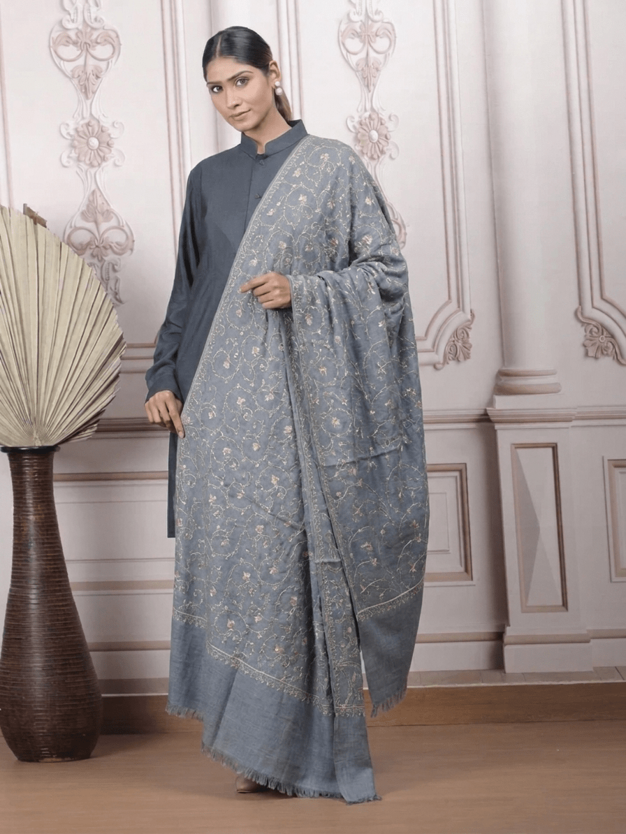 Jaalidar Hand Embroidered Shawl