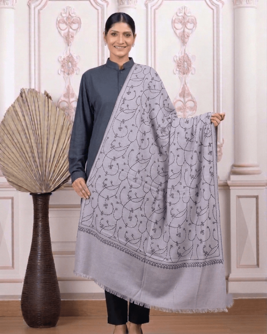 Jaalidar Hand Embroidered Shawl