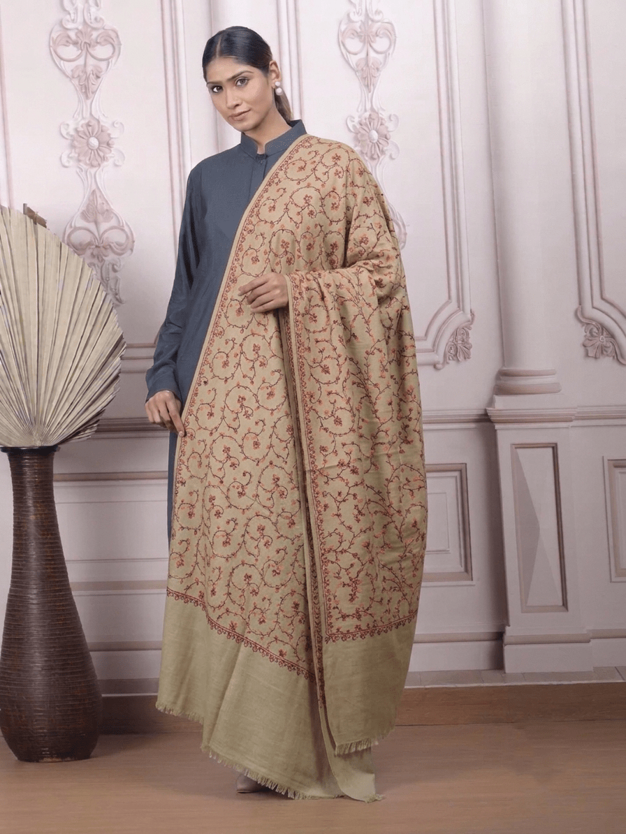 Jaalidar Hand Embroidered Shawl