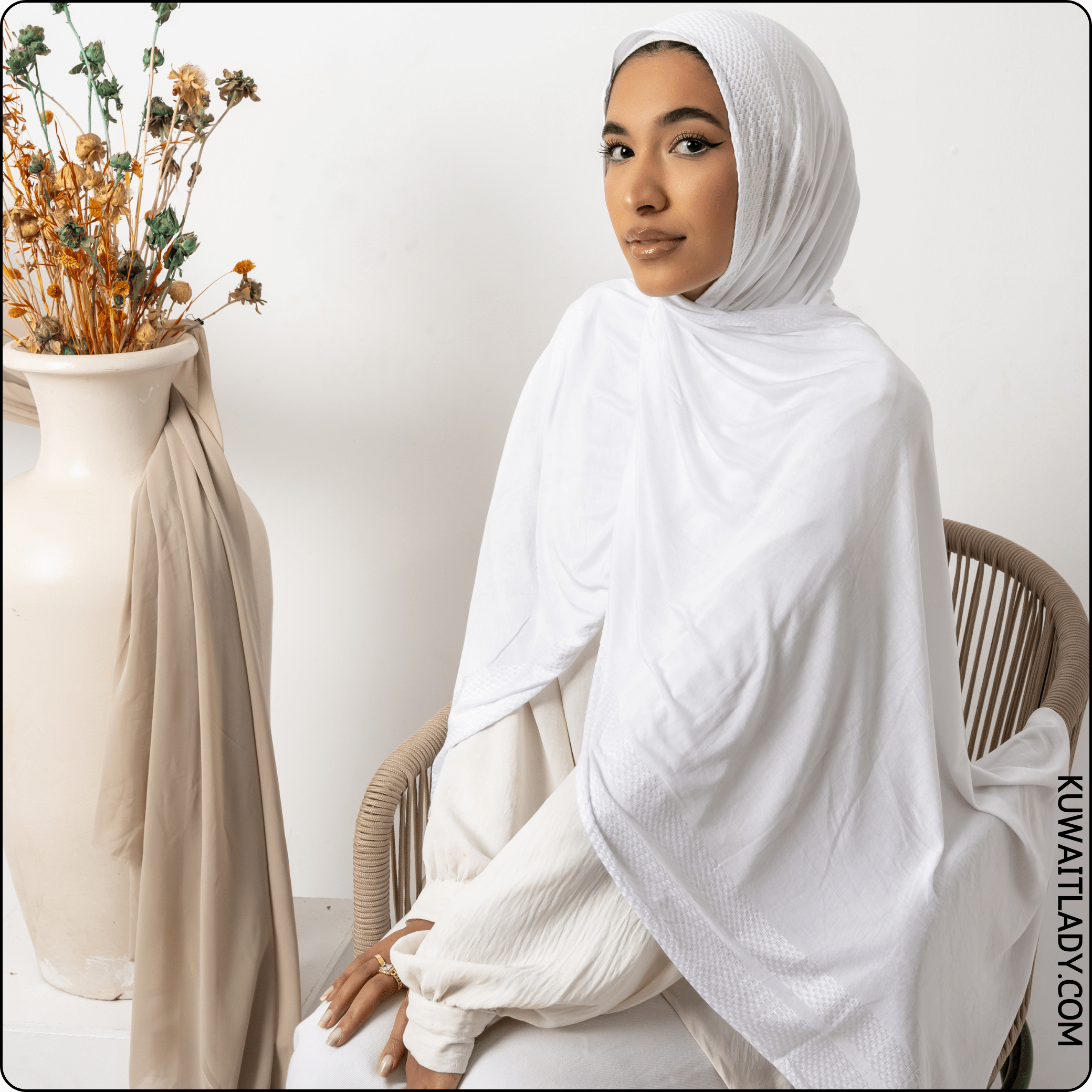 Jacquard Cotton Stretch Scarf