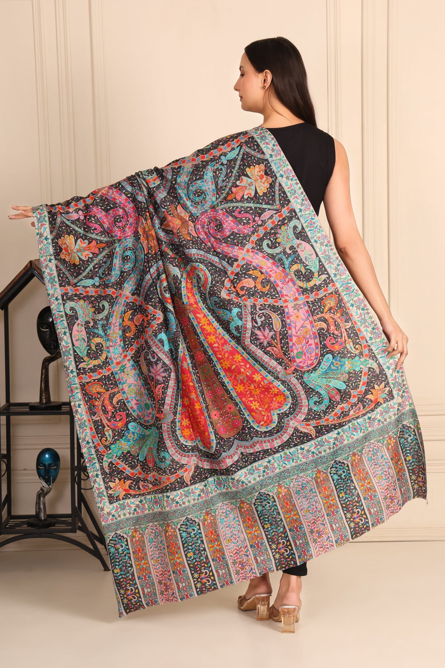 Kalamkari Pashmina Blend Shawl – Craft Panel