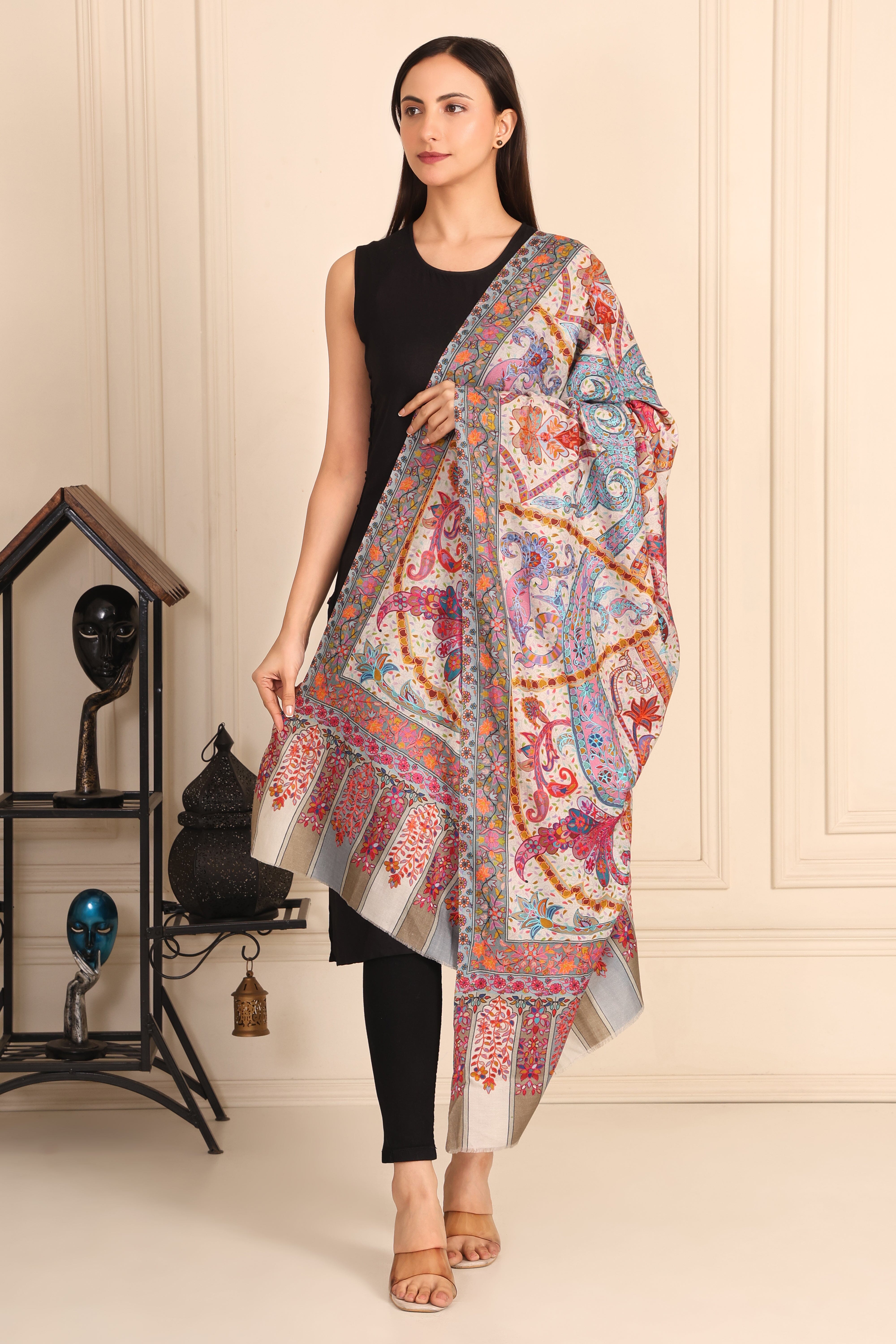 Kalamkari Pashmina Blend Shawl – Craft Story