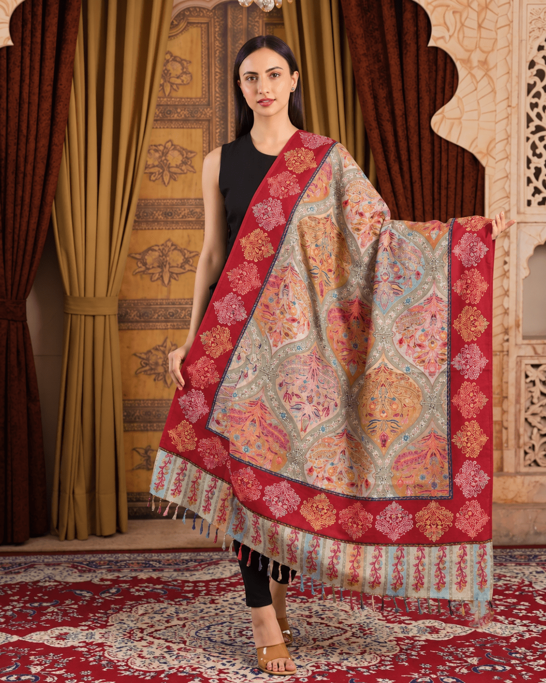 Kalamkari Pashmina Shawl