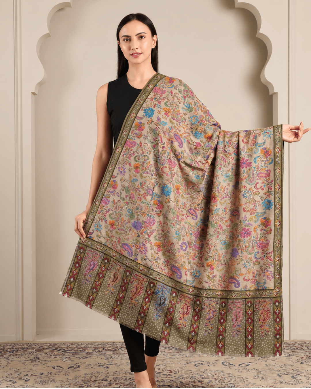 Kalamkari Pashmina Shawl