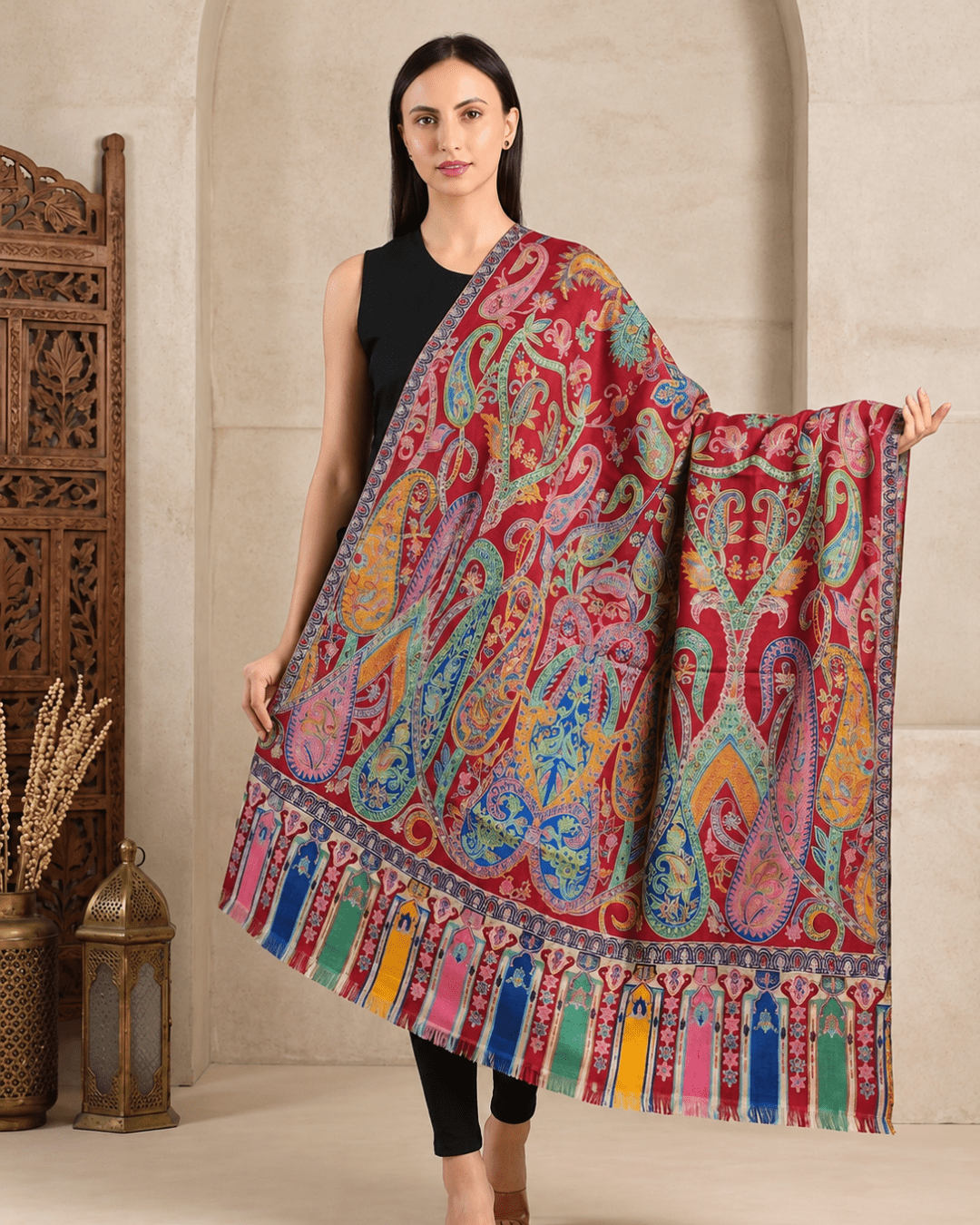 Kalamkari Pashmina Shawl