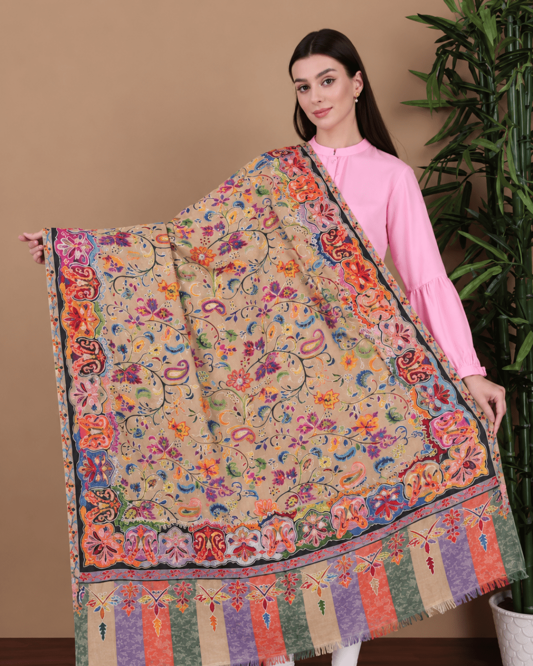 Kalamkari Pashmina Shawl Small