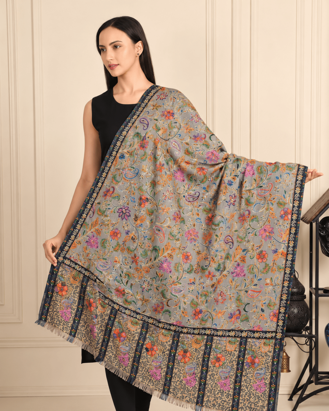 Kalamkari Pashmina Shawl Small