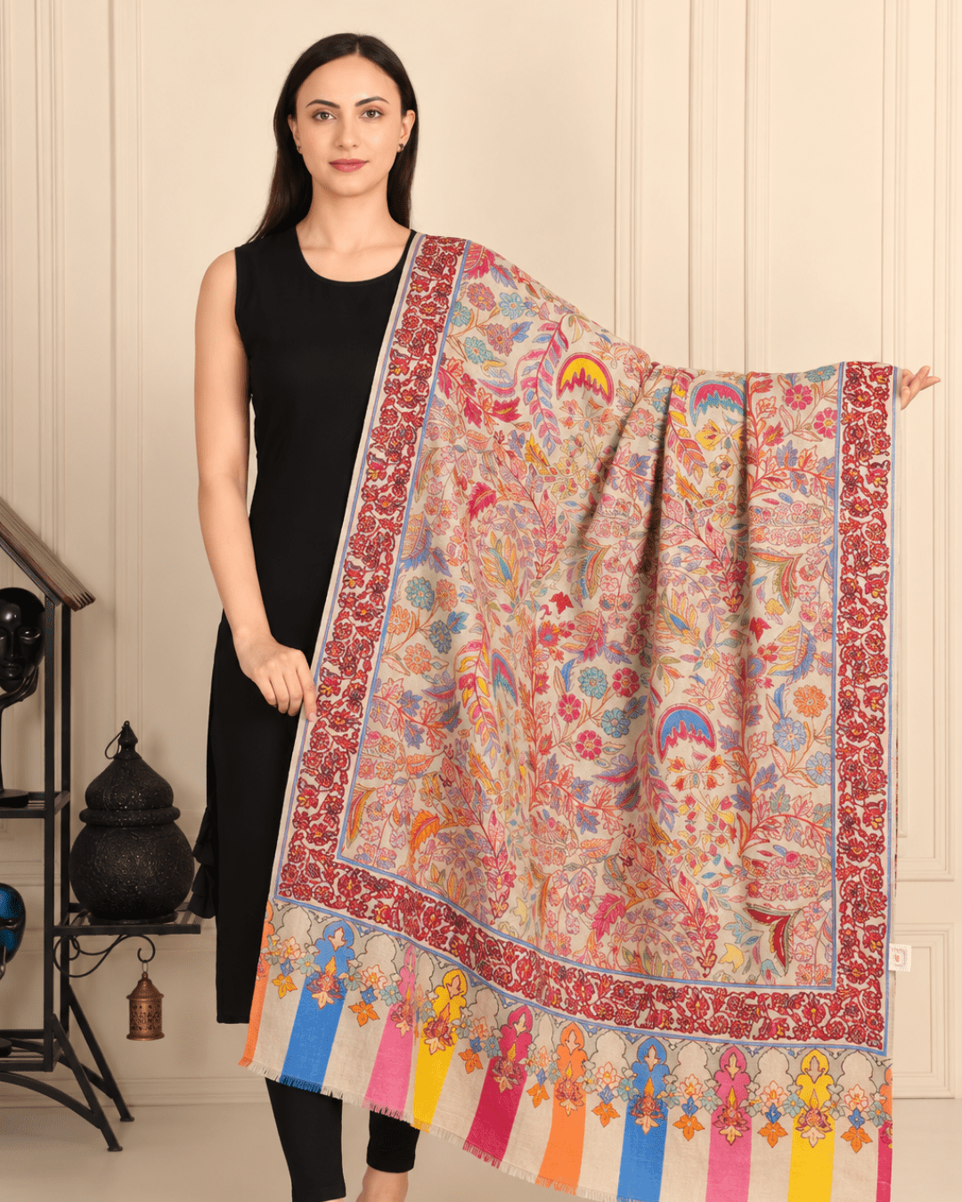 Kalamkari Pashmina Shawl Small
