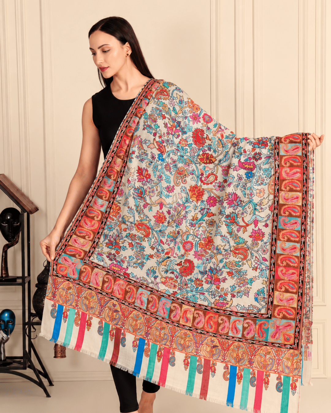 Kalamkari Pashmina Shawl Small