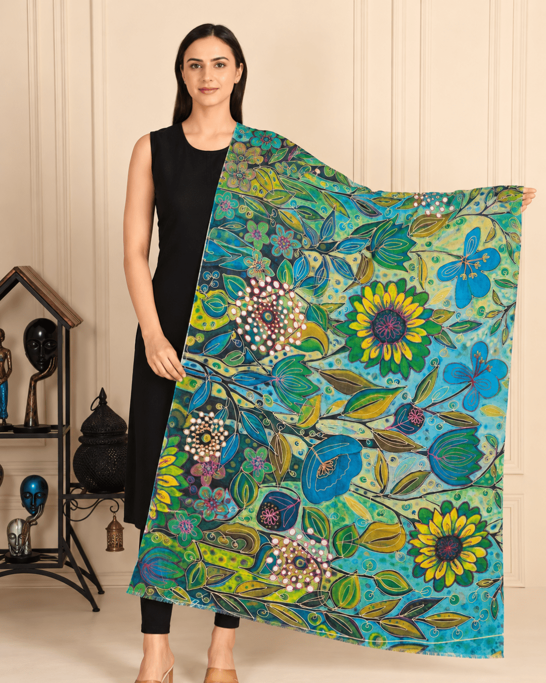 Kalamkari Pashmina Shawl Small