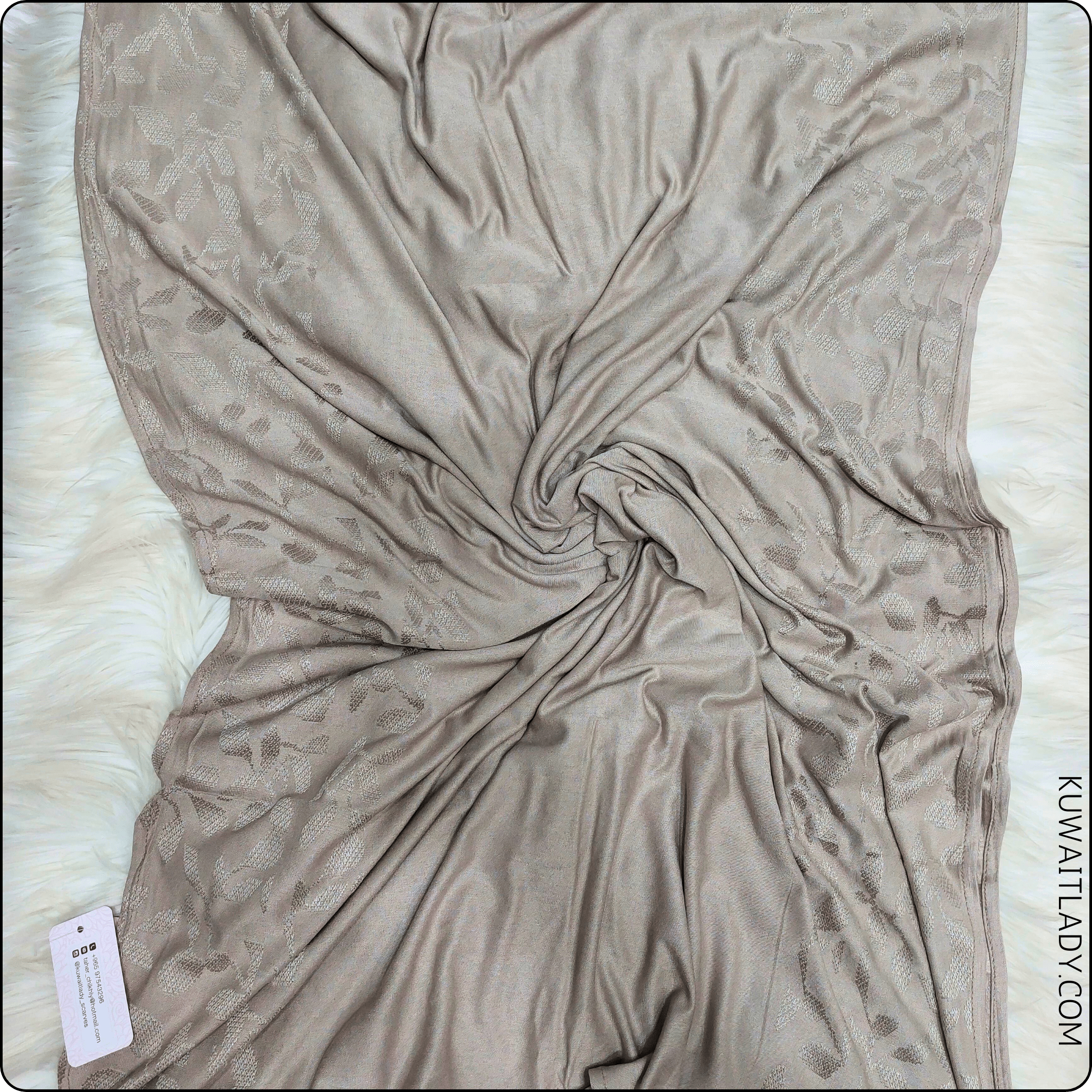 Leafy Elegance Cotton Stretch Scarf