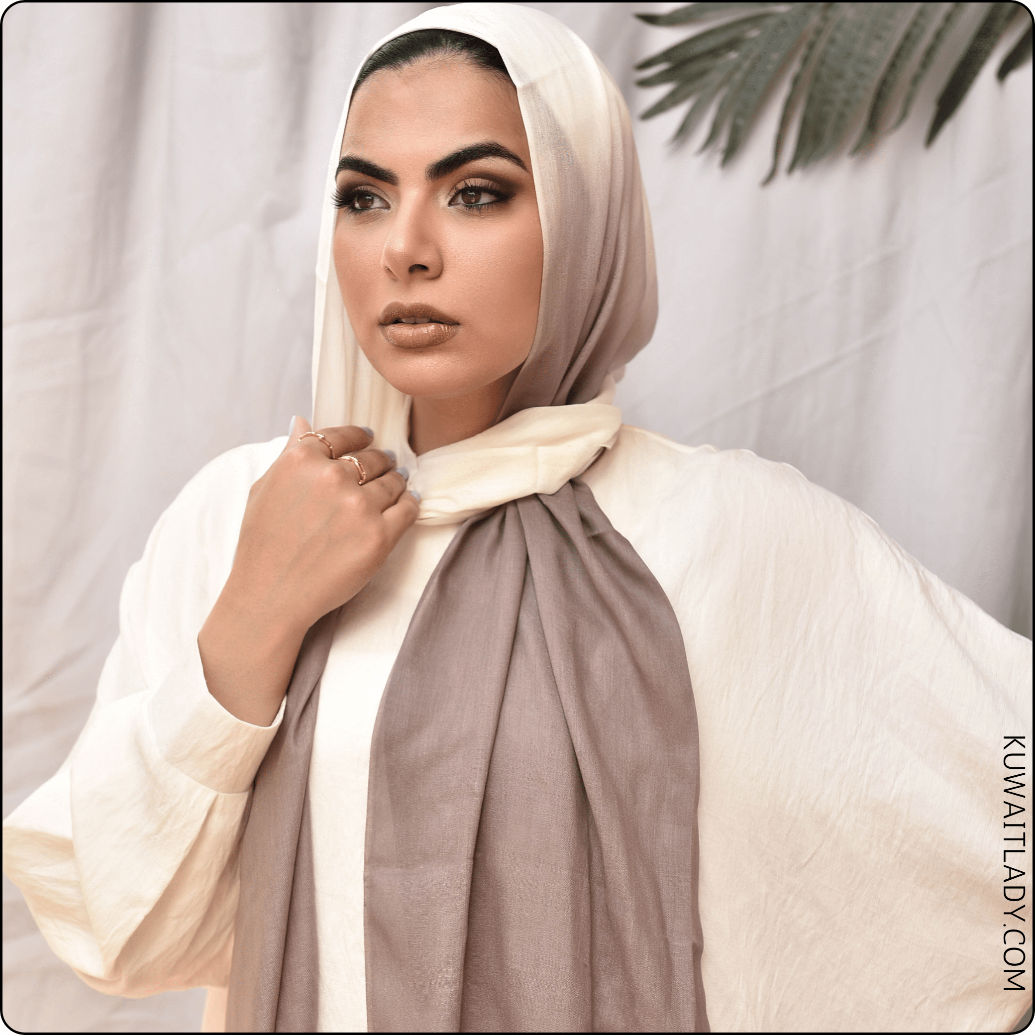 Linen Border Ombre Scarf