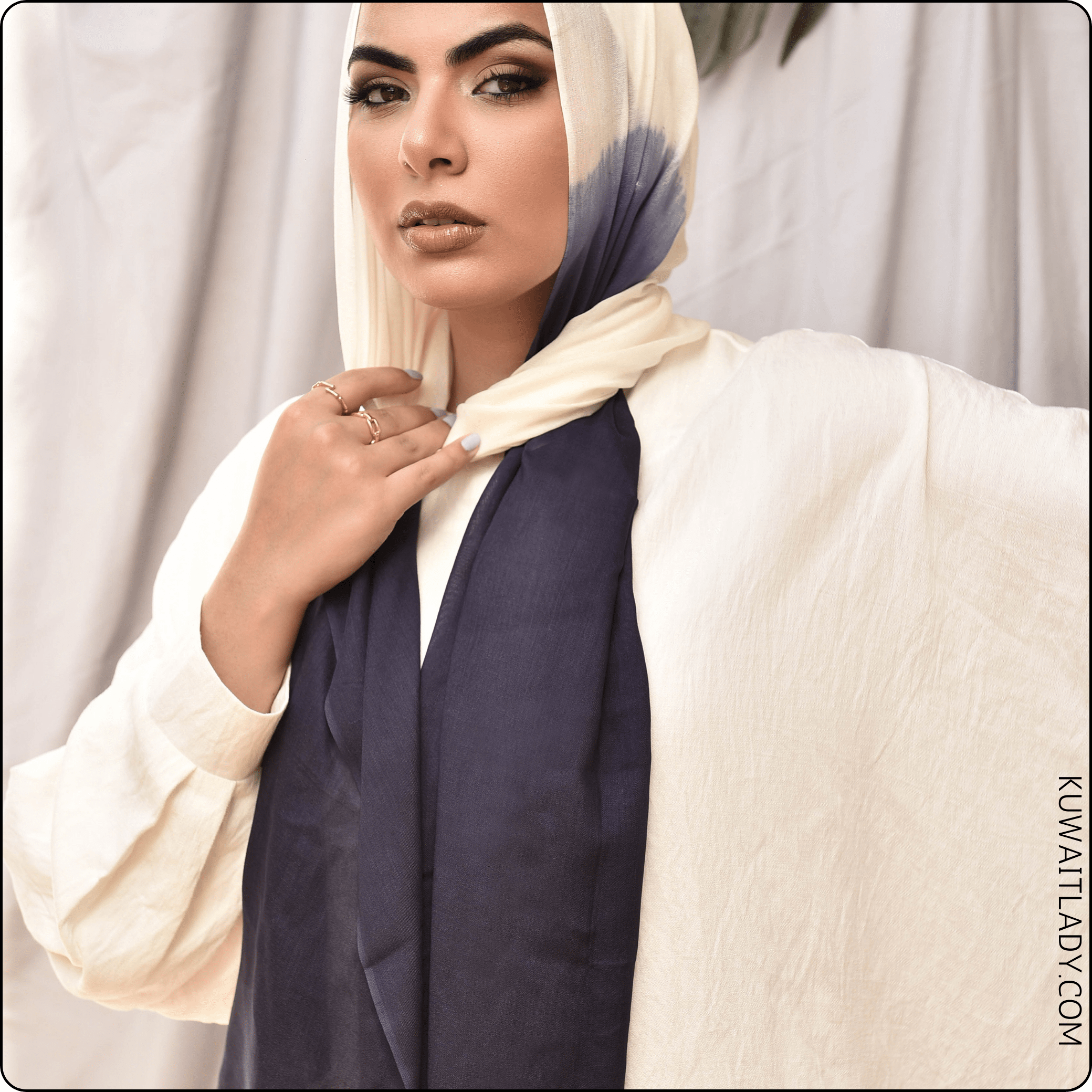 Linen Border Ombre Scarf