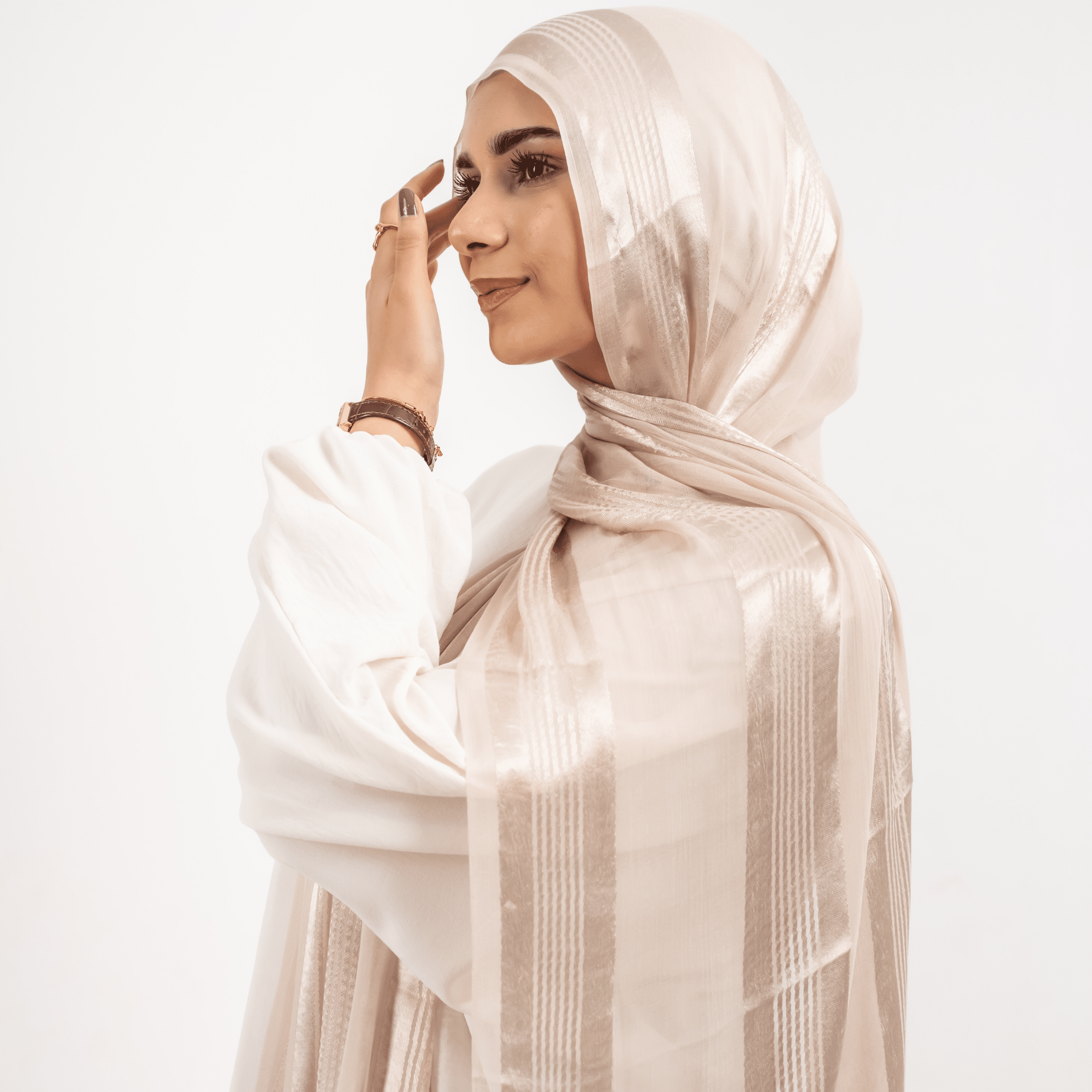 Linen Satin Stripes Scarf