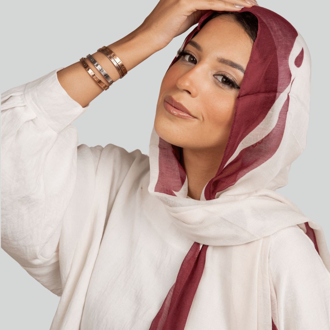 Marble Print Linen Scarf