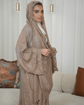 Premium Pashmina Wool-Lace Beige Bisht