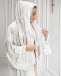Premium Pashmina Wool-Lace Light Beige Bisht