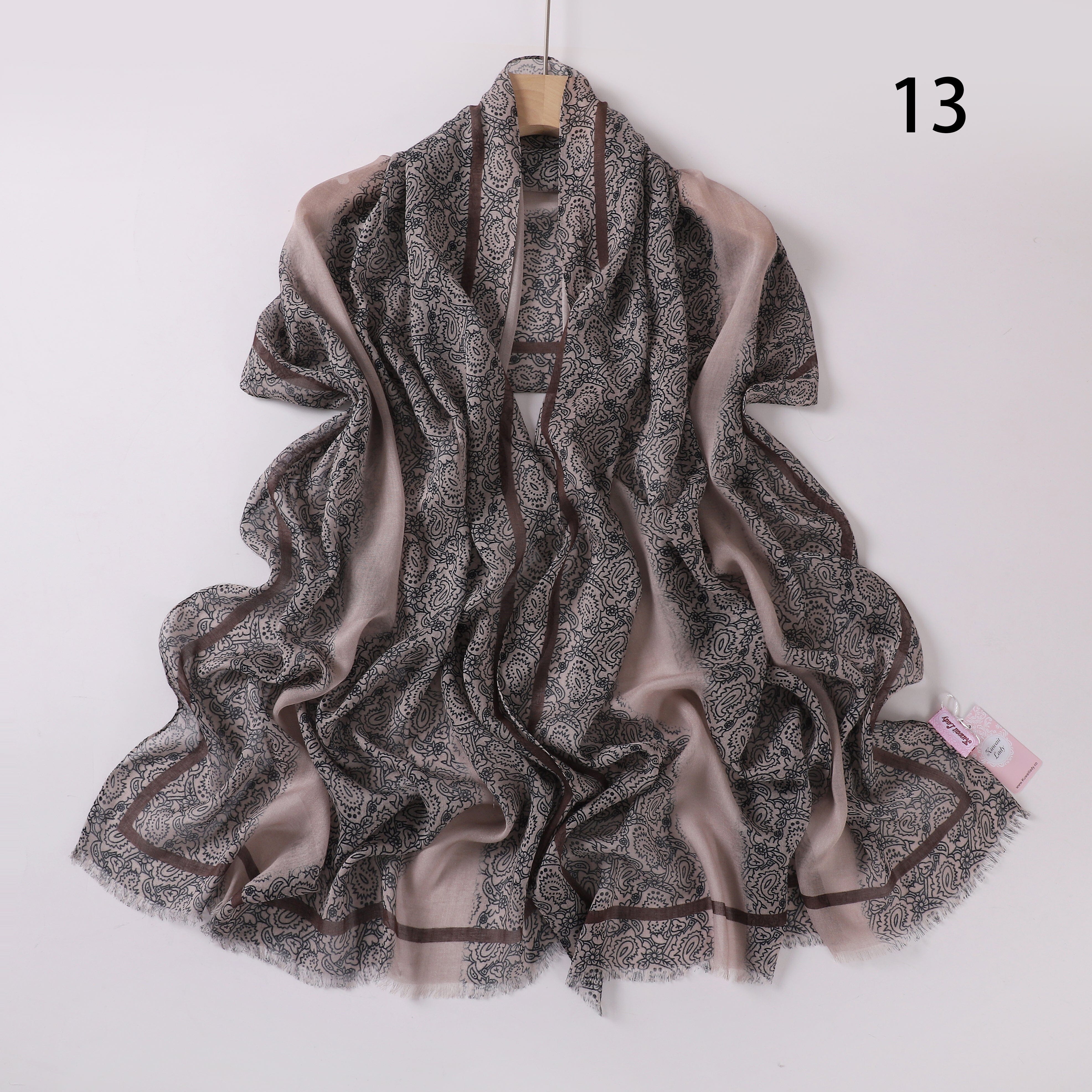 Soft Swirl Linen Printed Scarf