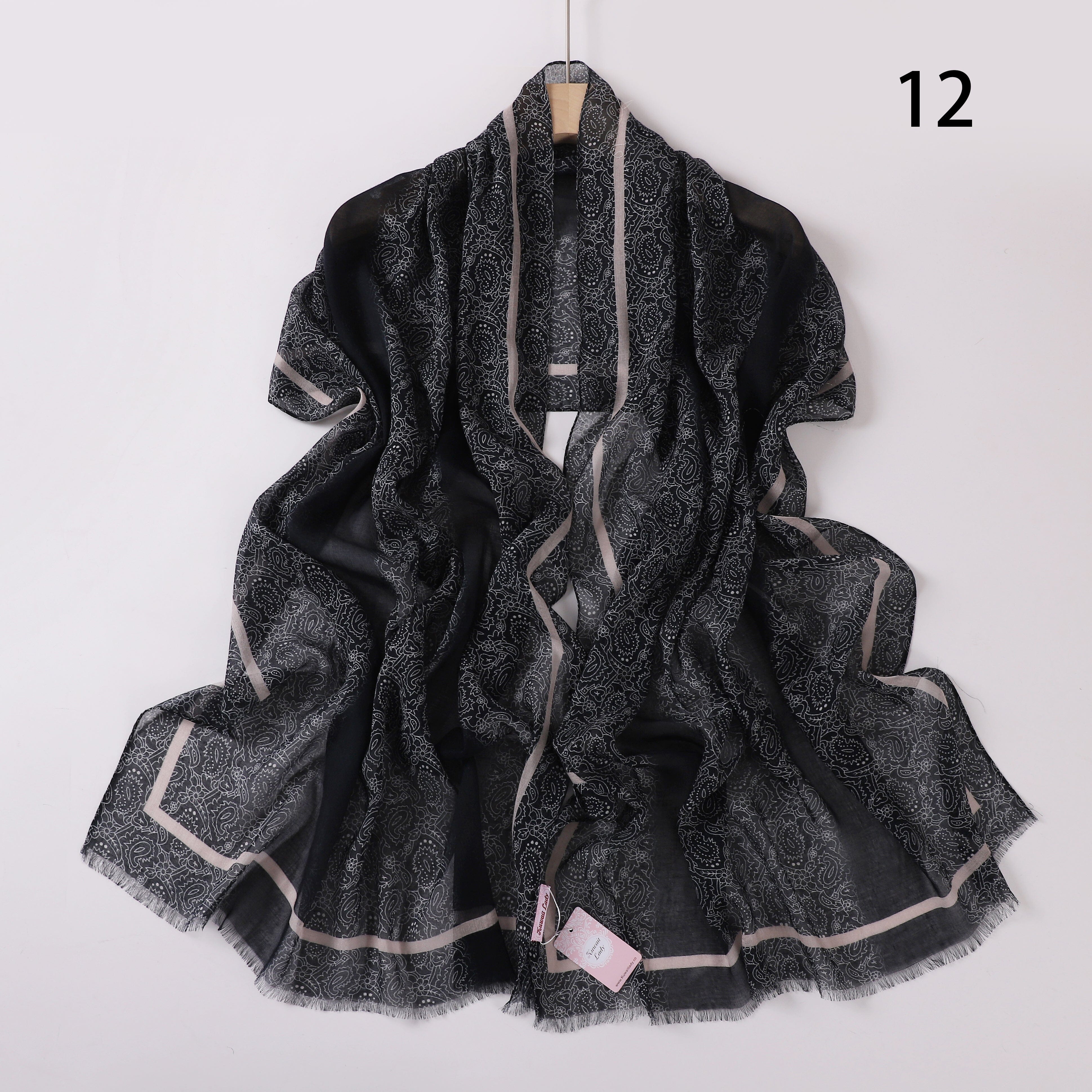 Soft Swirl Linen Printed Scarf