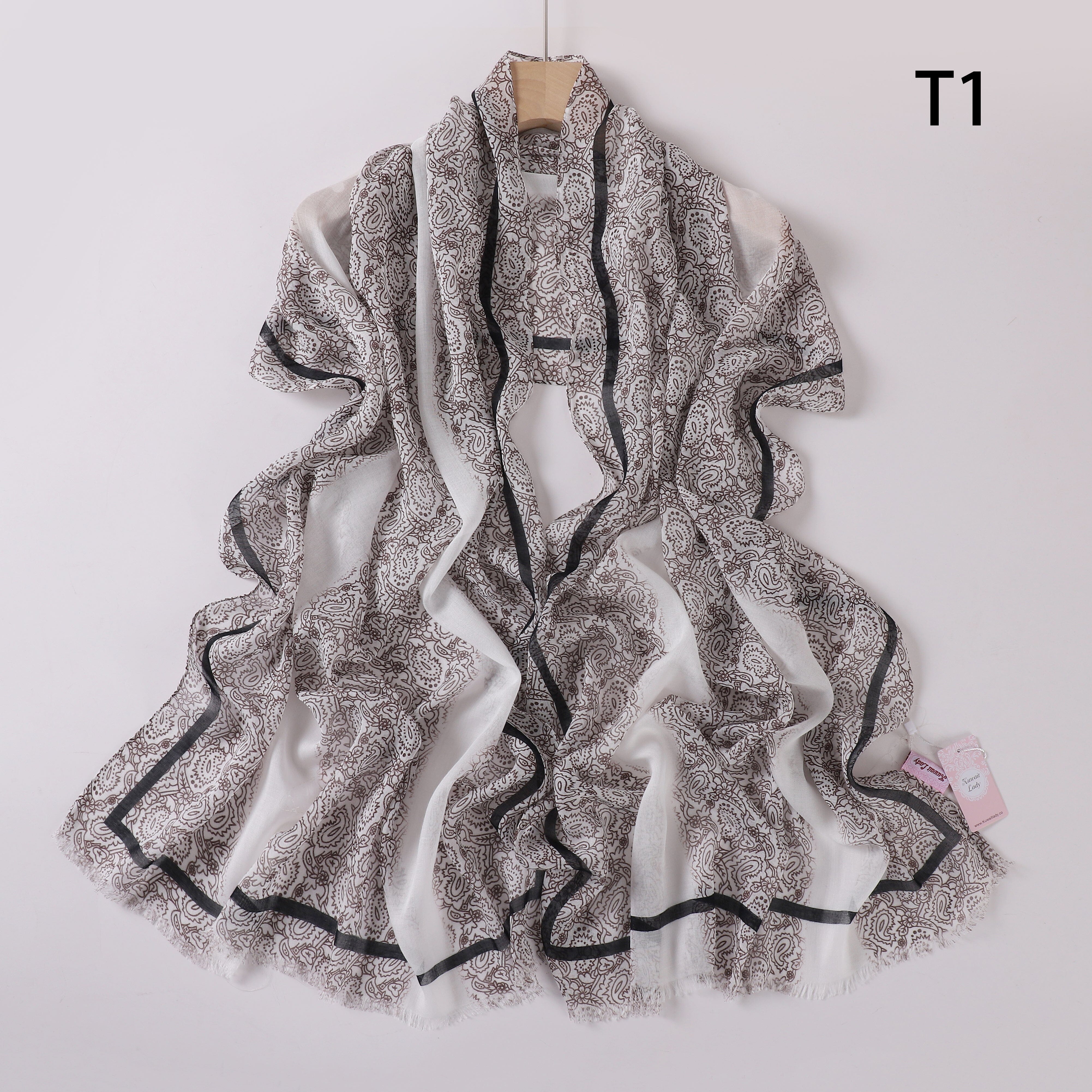 Soft Swirl Linen Printed Scarf