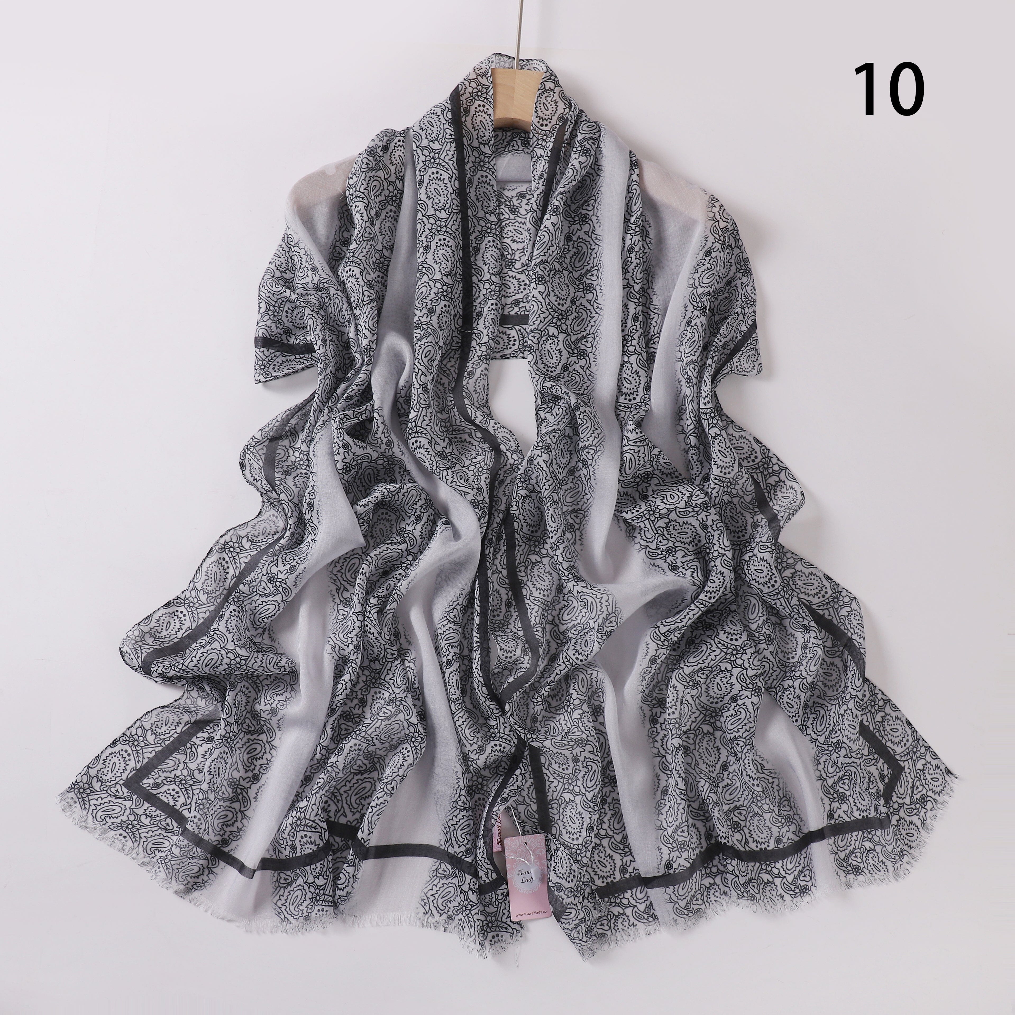 Soft Swirl Linen Printed Scarf